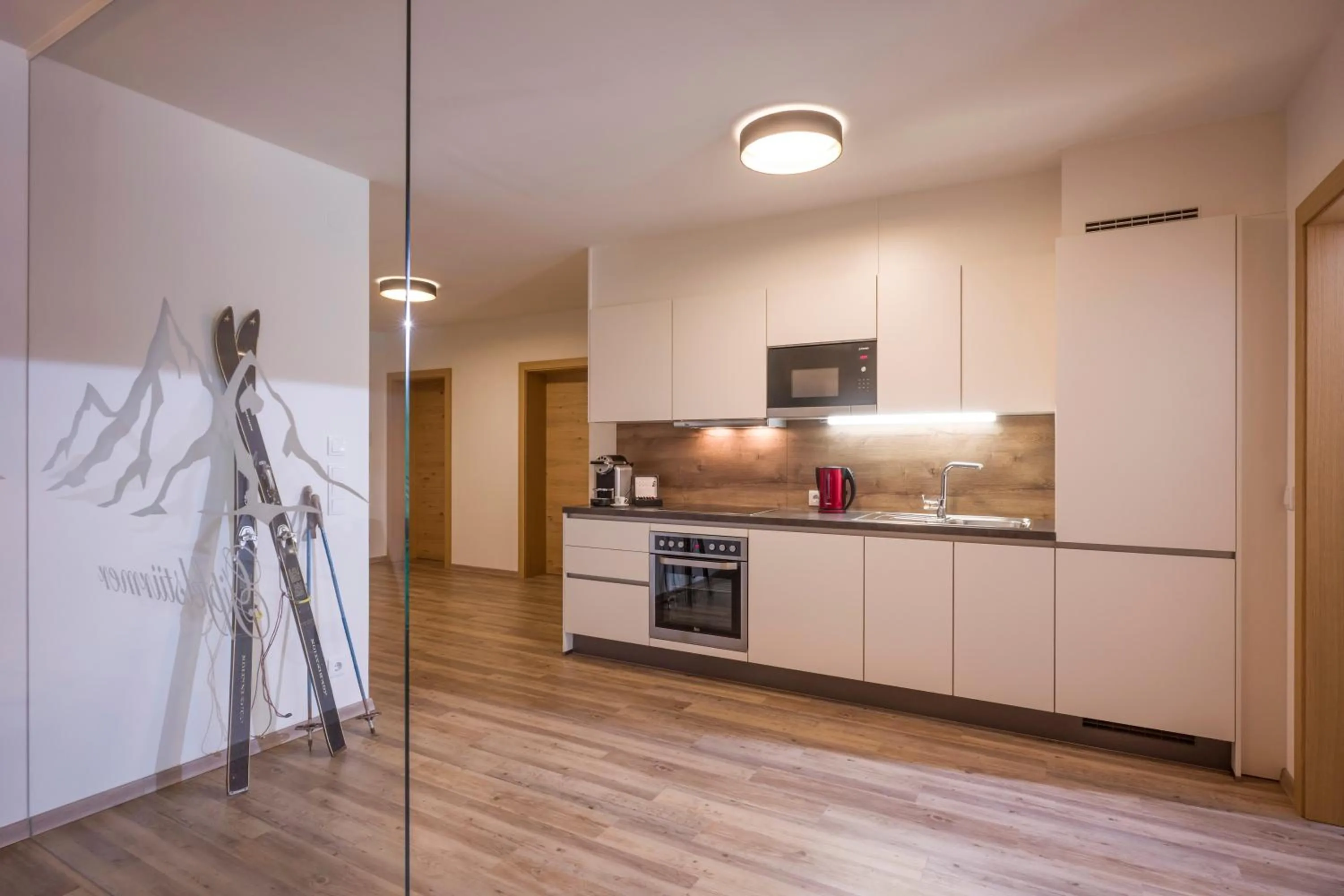 Kitchen or kitchenette in Aparthotel AlpTirol