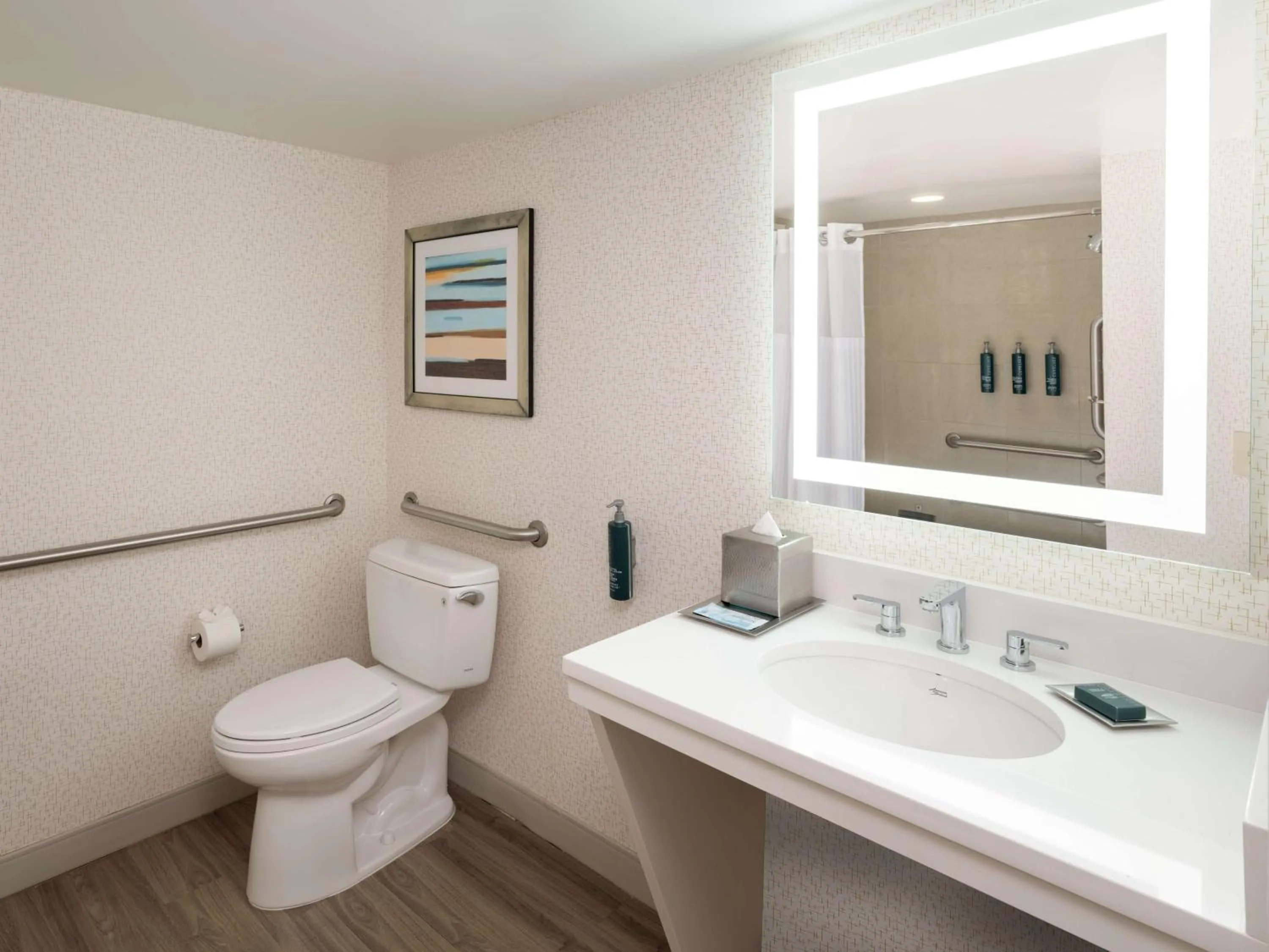 Bathroom in Hilton Durham near Duke University