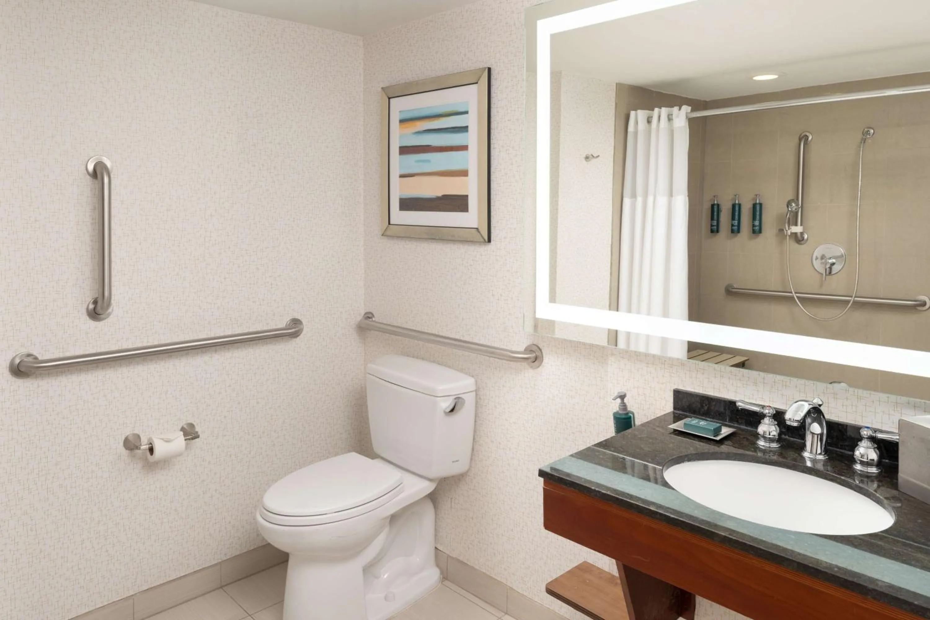 Bathroom in Hilton Durham near Duke University