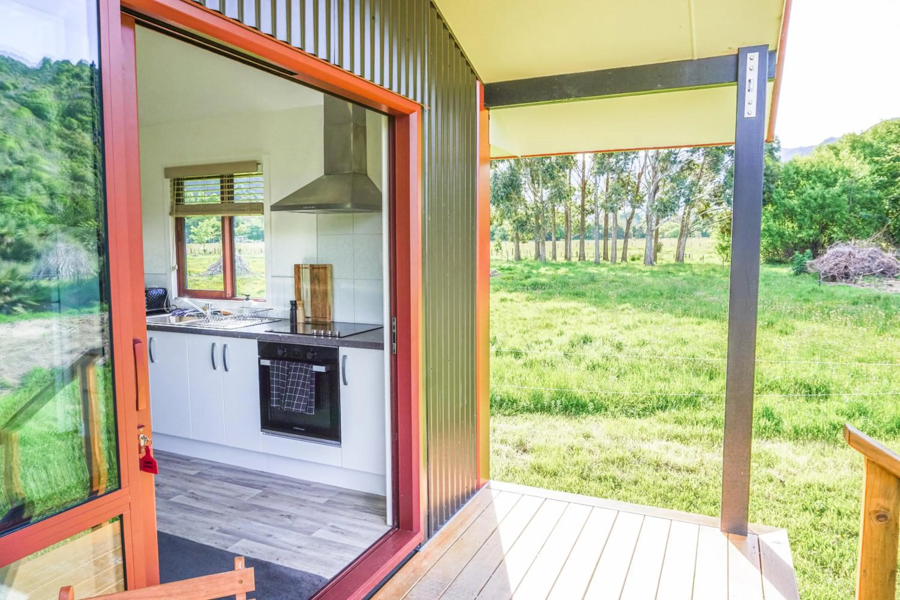 Patio in The Barn Cabins & Camp