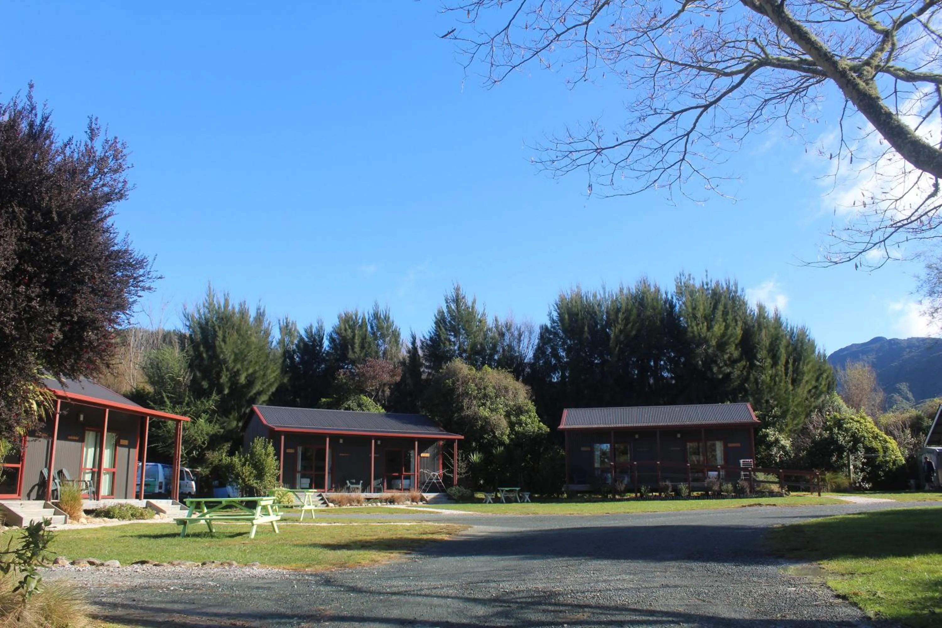Patio in The Barn Cabins & Camp