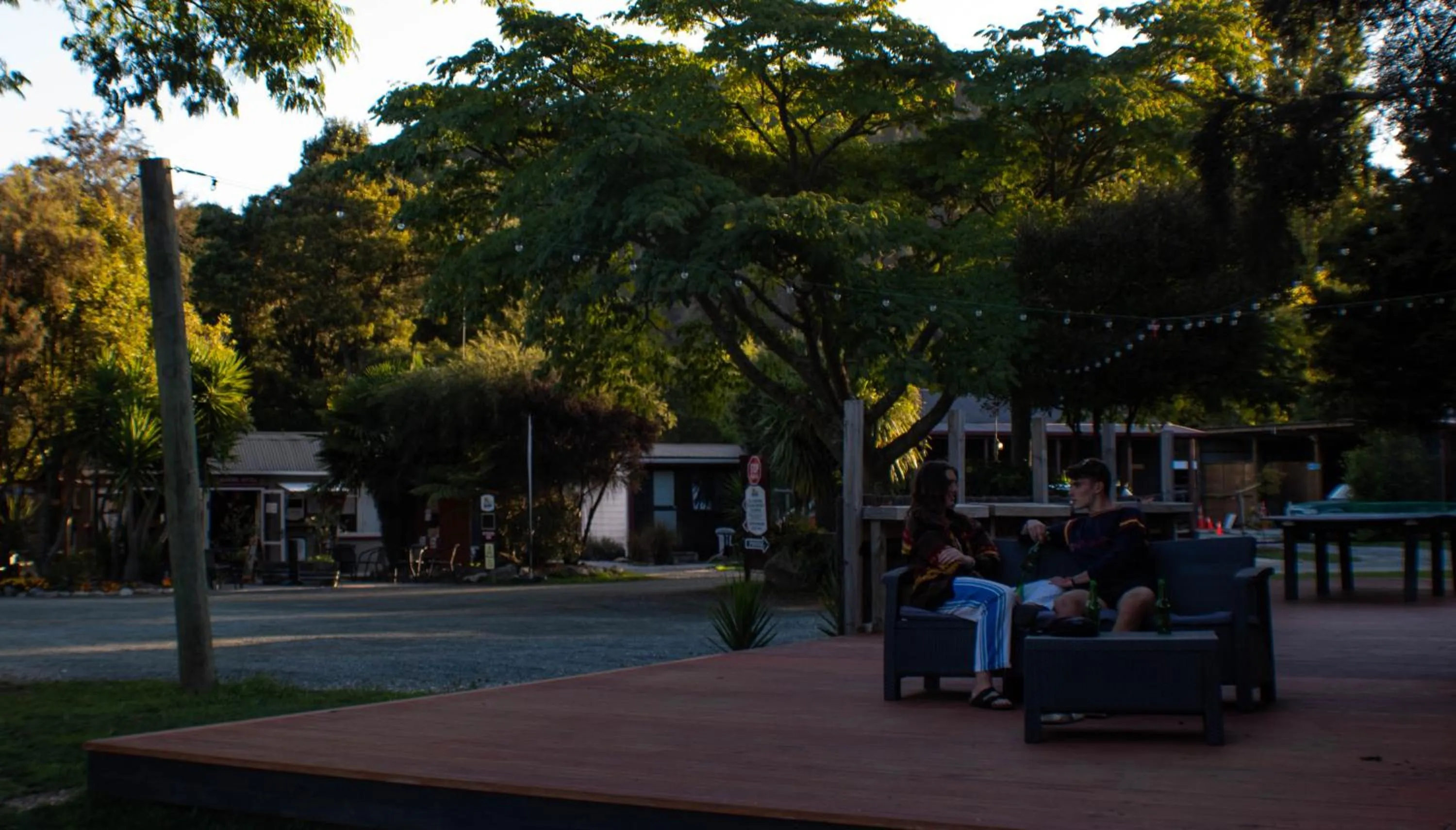 Patio in The Barn Cabins & Camp