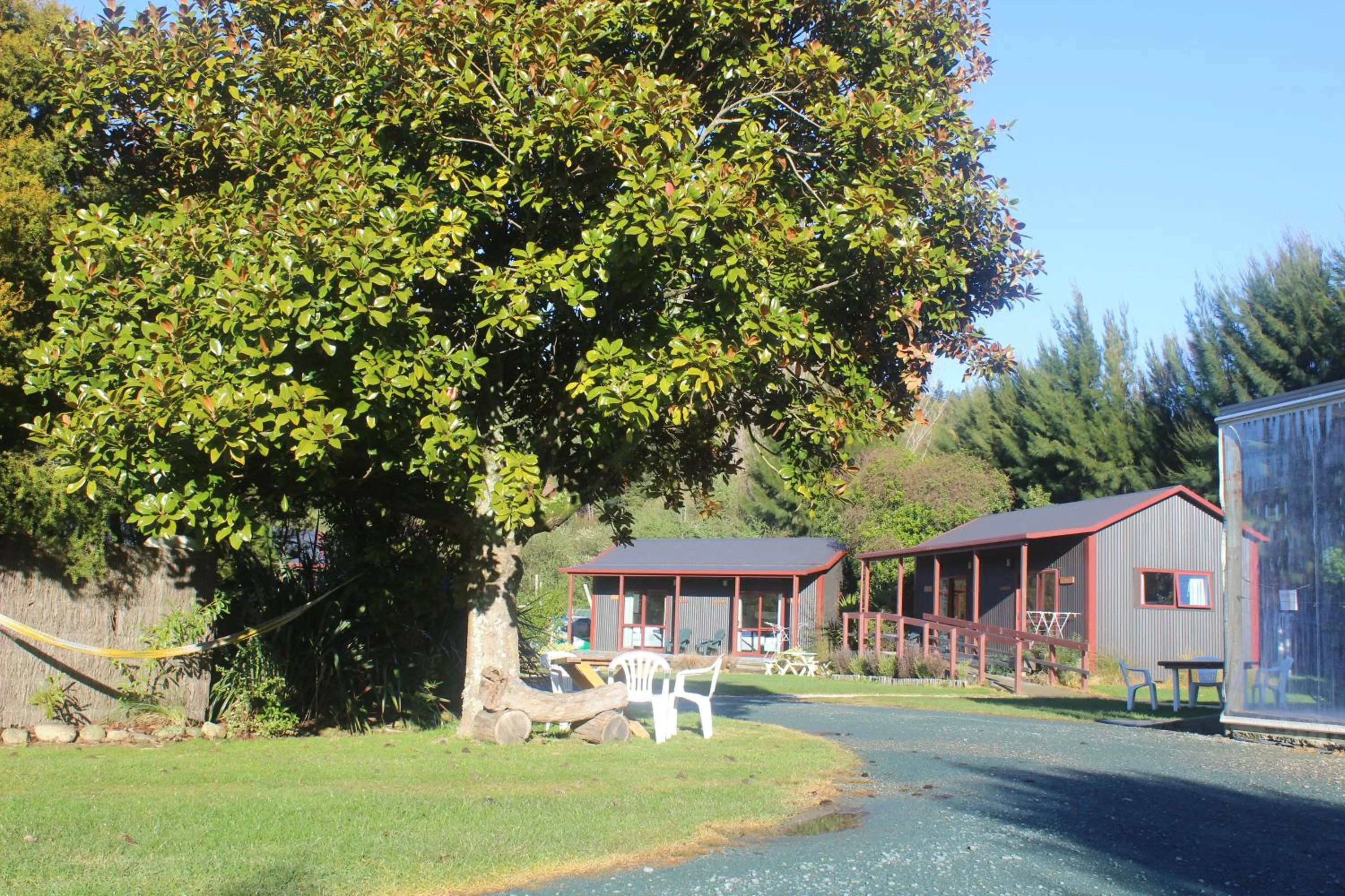 Patio in The Barn Cabins & Camp