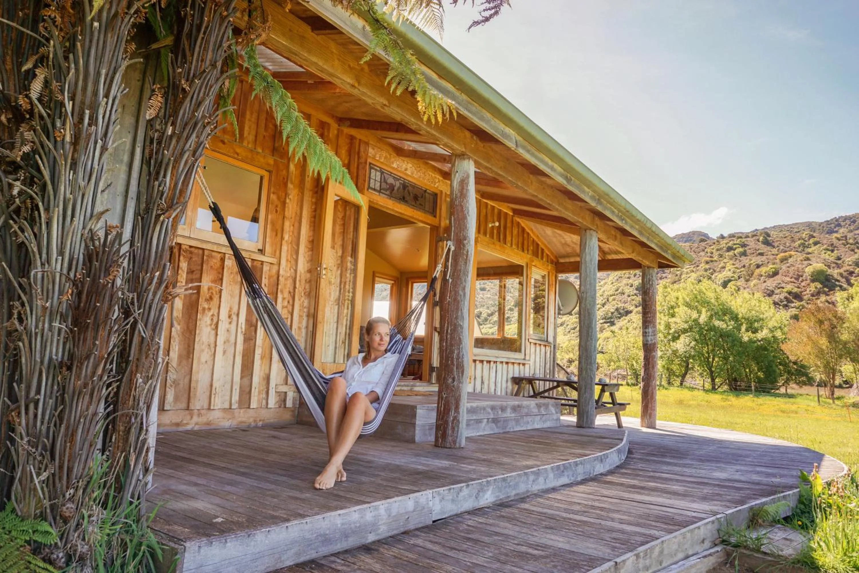 Patio in The Barn Cabins & Camp