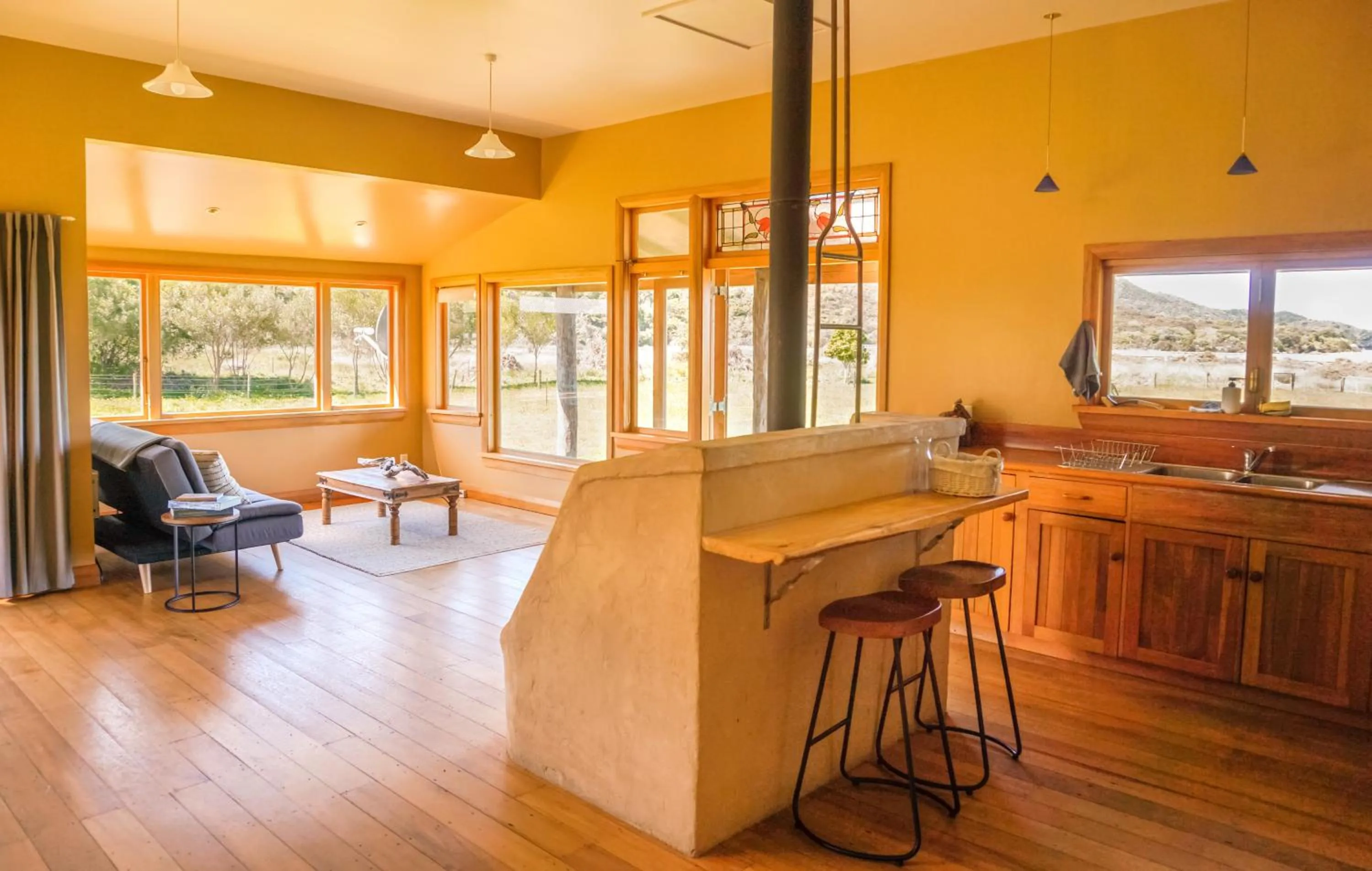 Kitchen or kitchenette in The Barn Cabins & Camp