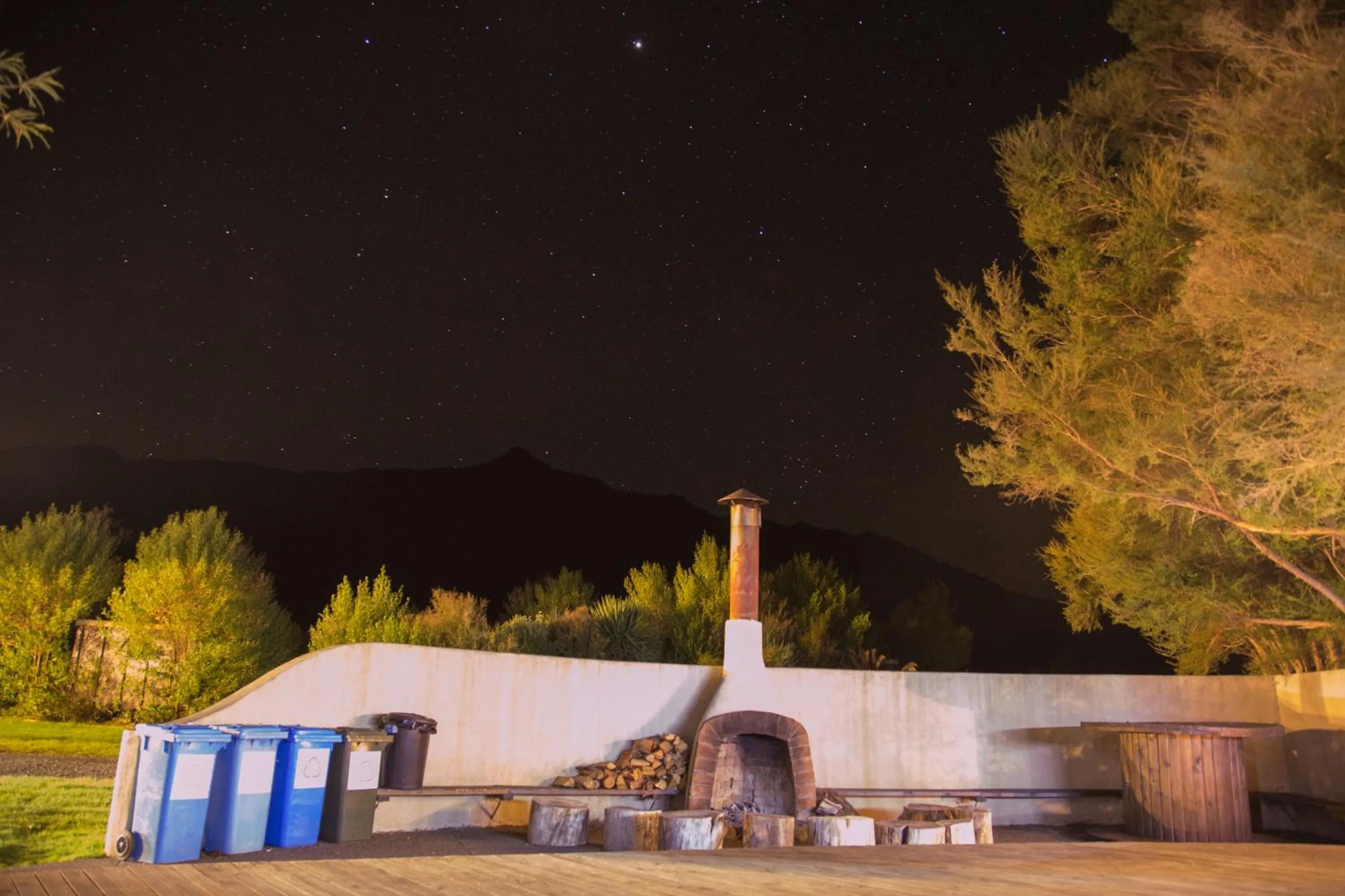 Patio in The Barn Cabins & Camp