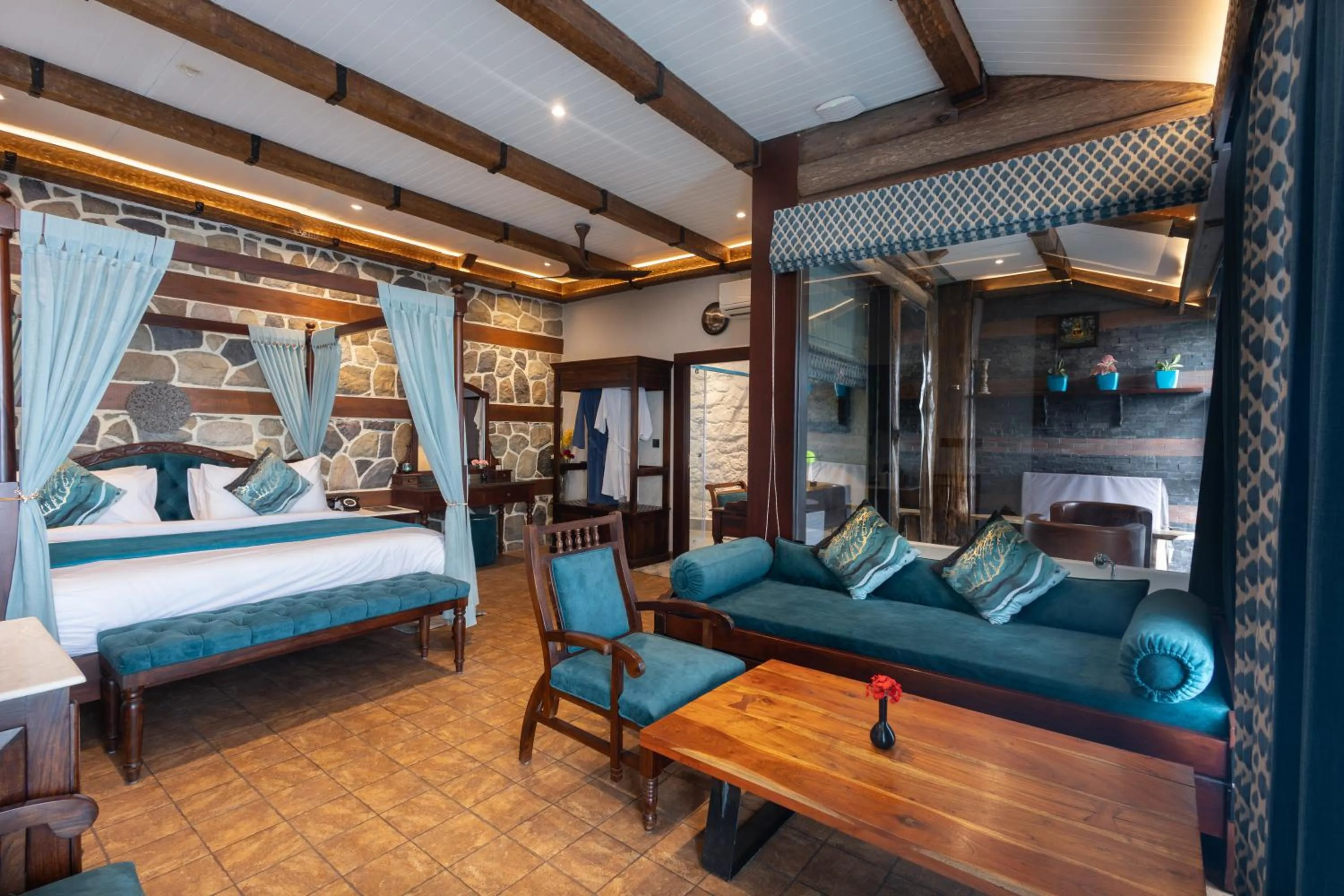 Bed in Jharipani Castle