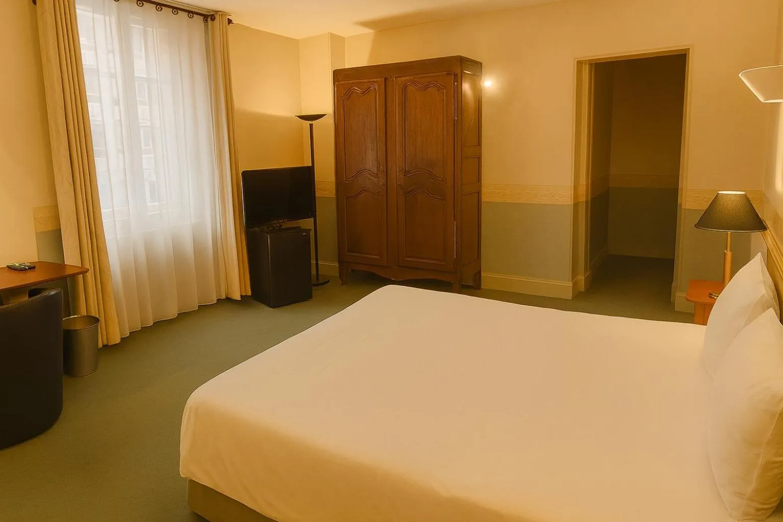 Bedroom, Bed in Hôtel Terminus