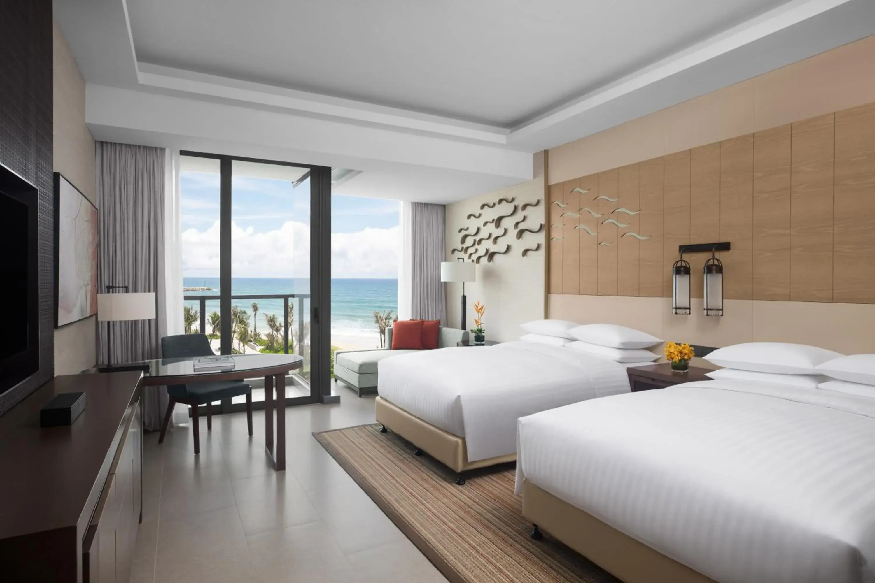 Guest room, 2 Double, Ocean view, North Tower, Balcony in Marriott Resort Xiangshui Bay Guest room, 2 Double, Ocean view, North Tower, Balcony in Marriott Resort Xiangshui Bay