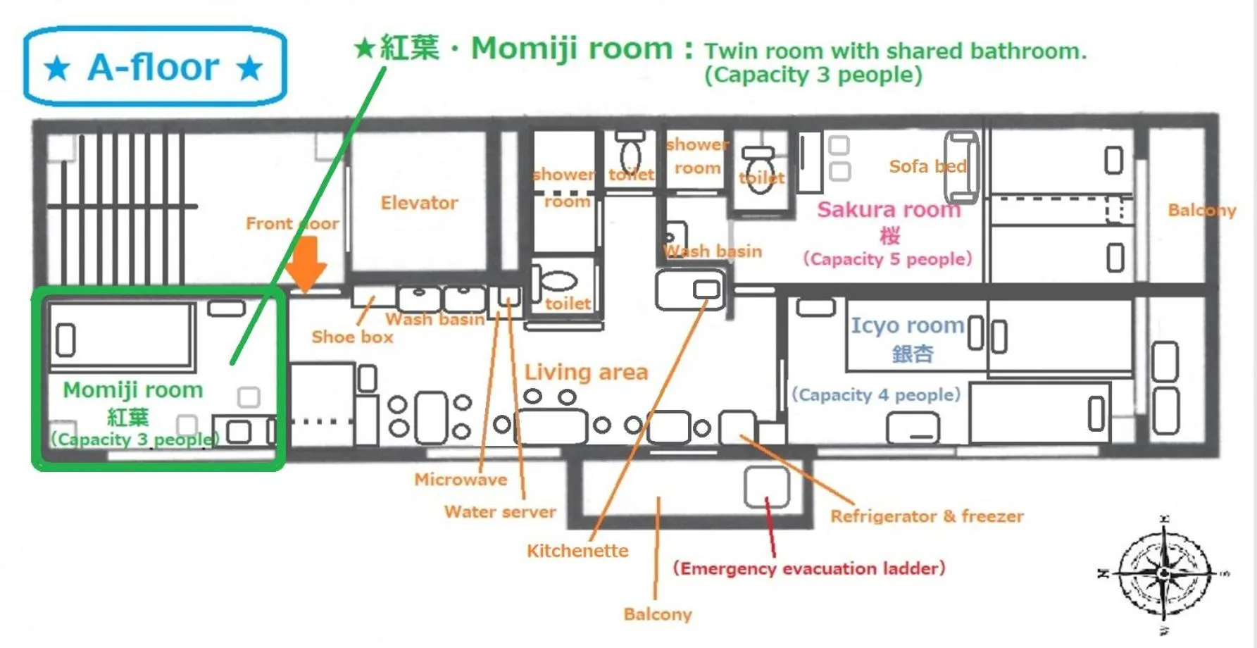 Floor plan in GUEST HOUSE B's FiveⅡ
