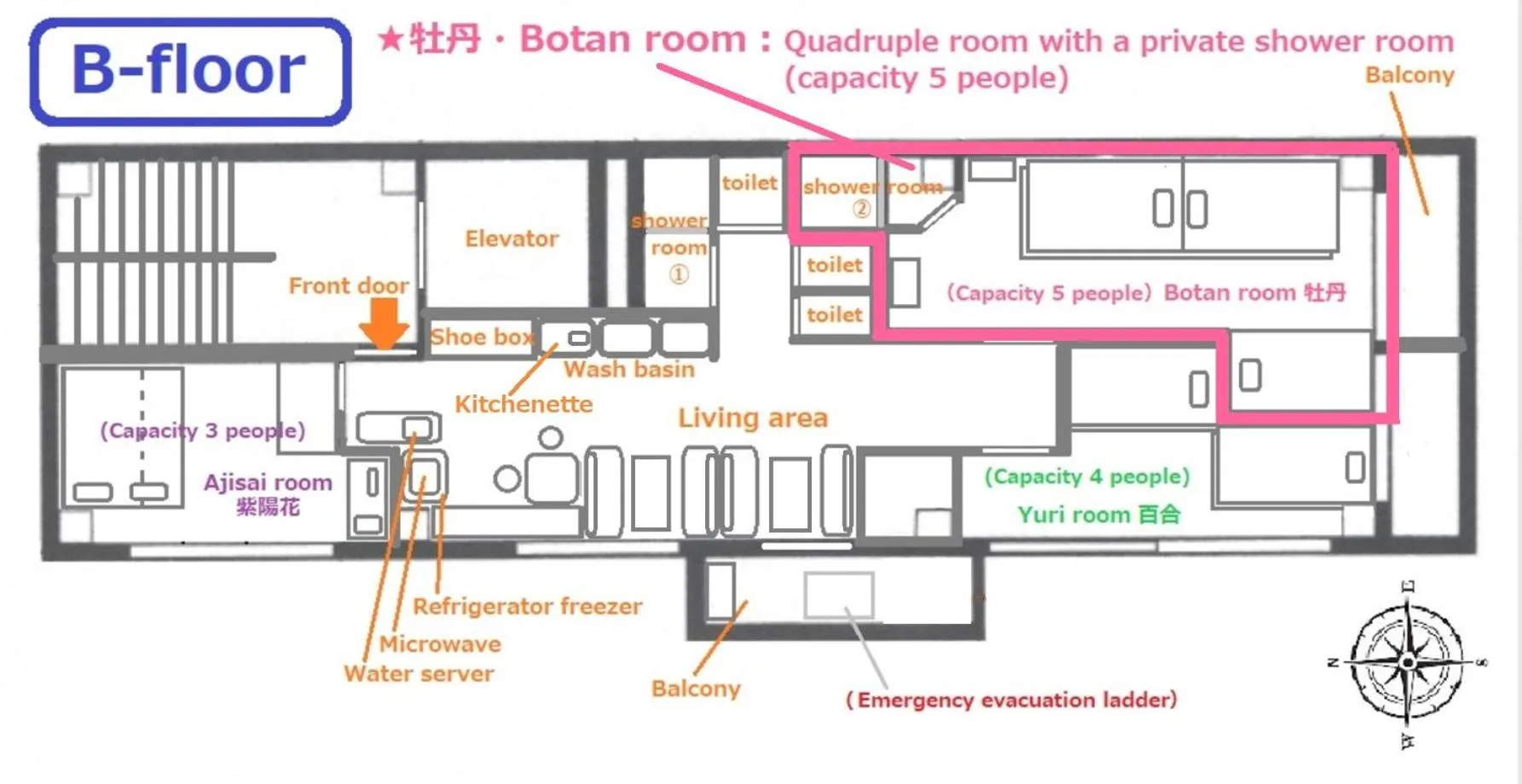 Floor plan in GUEST HOUSE B's FiveⅡ