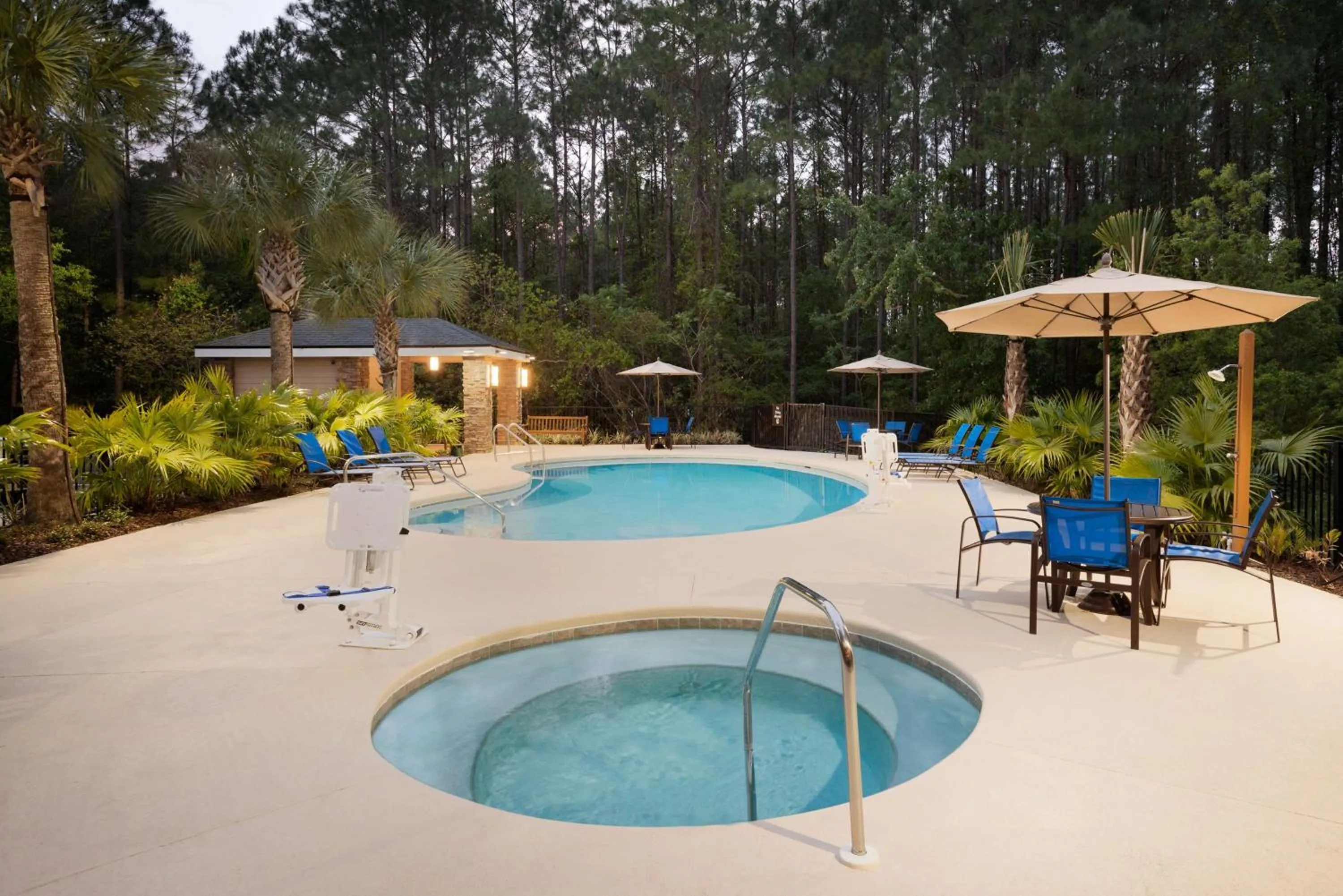 Pool view in Homewood Suites Jacksonville Deerwood Park