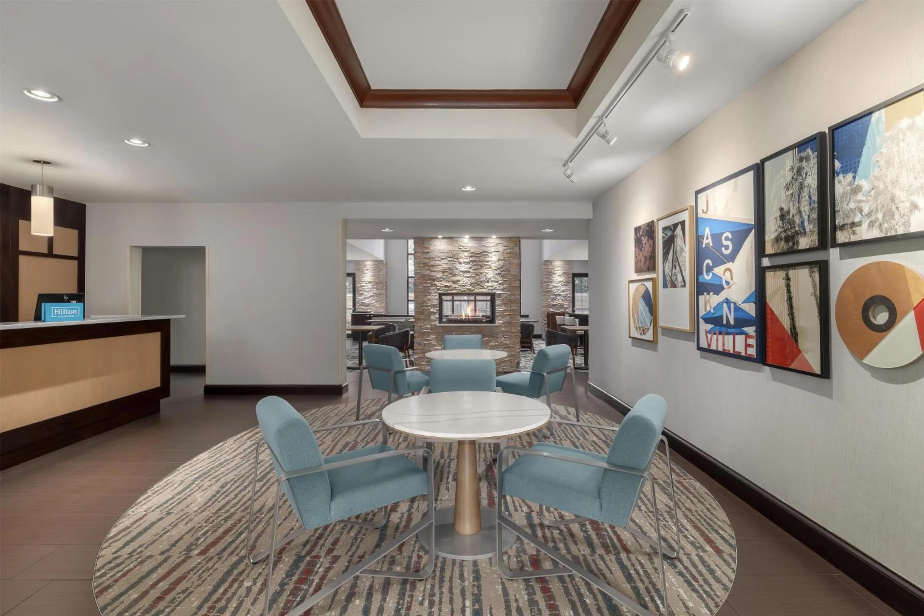 Lobby or reception in Homewood Suites Jacksonville Deerwood Park