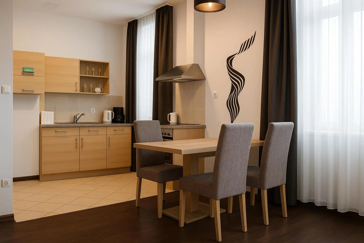 Dining area in Gozsdu Court Budapest