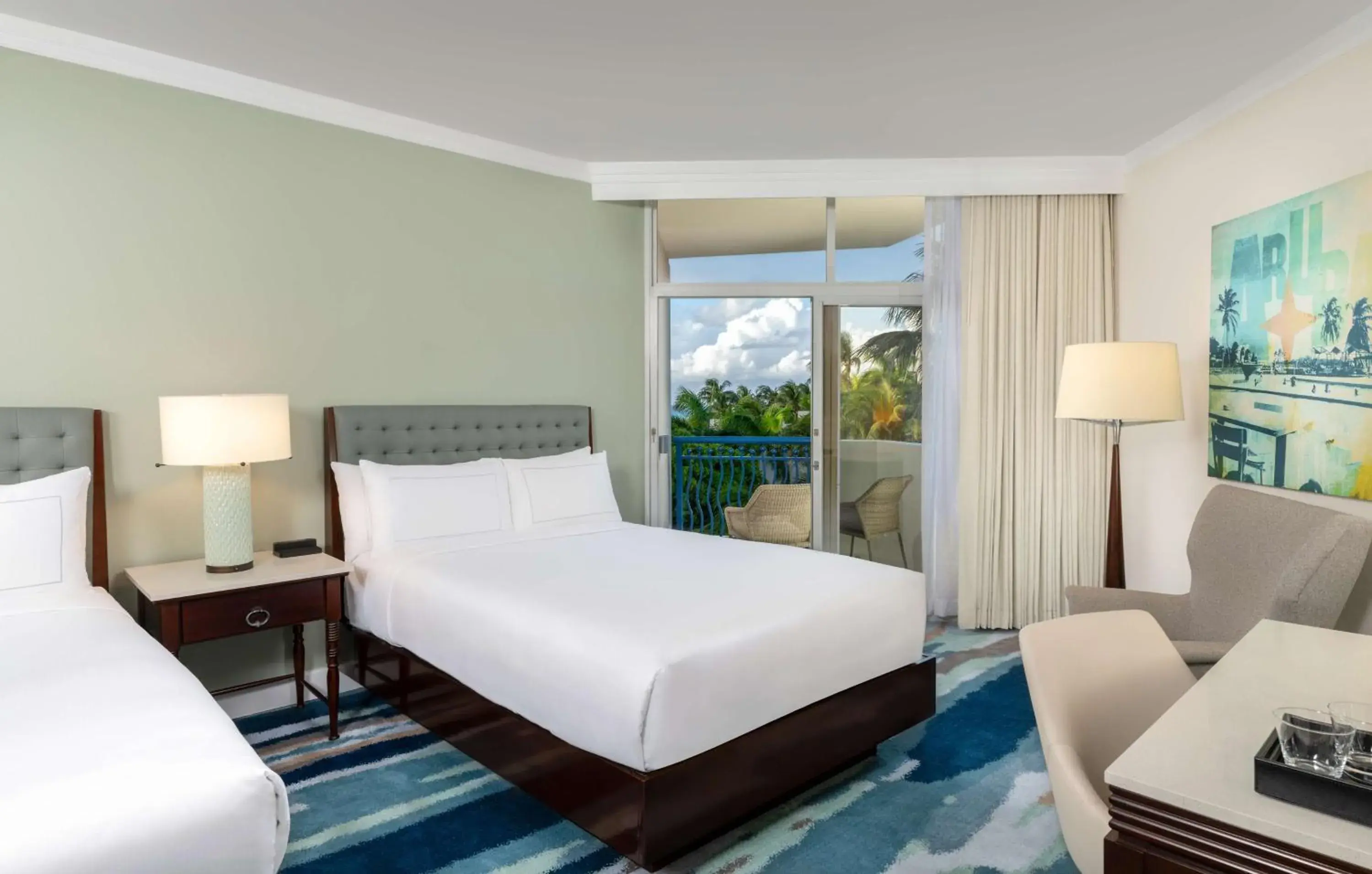 Double Room with Two Double Beds and Partial Ocean/Tower View in Hilton Aruba Caribbean Resort & Casino Double Room with Two Double Beds and Partial Ocean/Tower View in Hilton Aruba Caribbean Resort & Casino