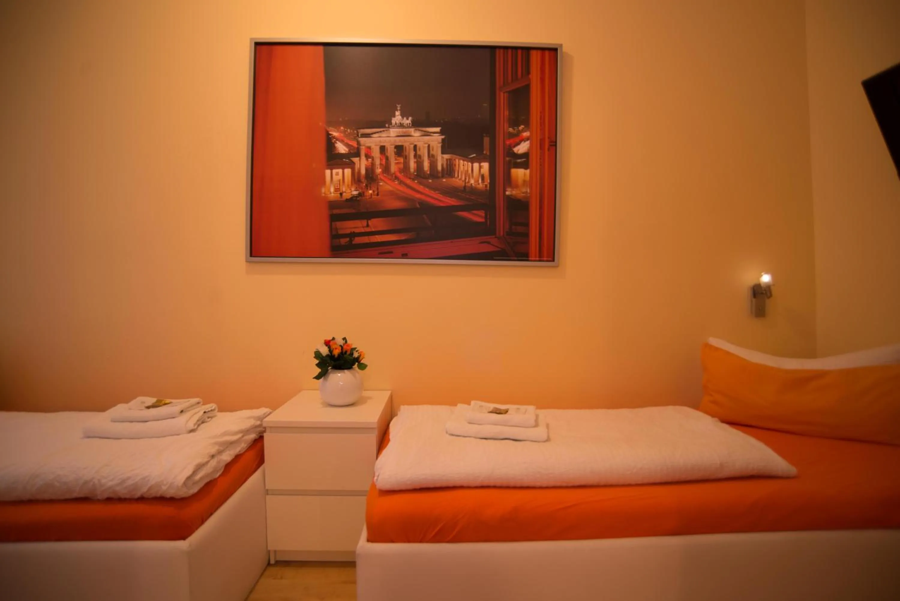 Bed in City Guesthouse Pension Berlin