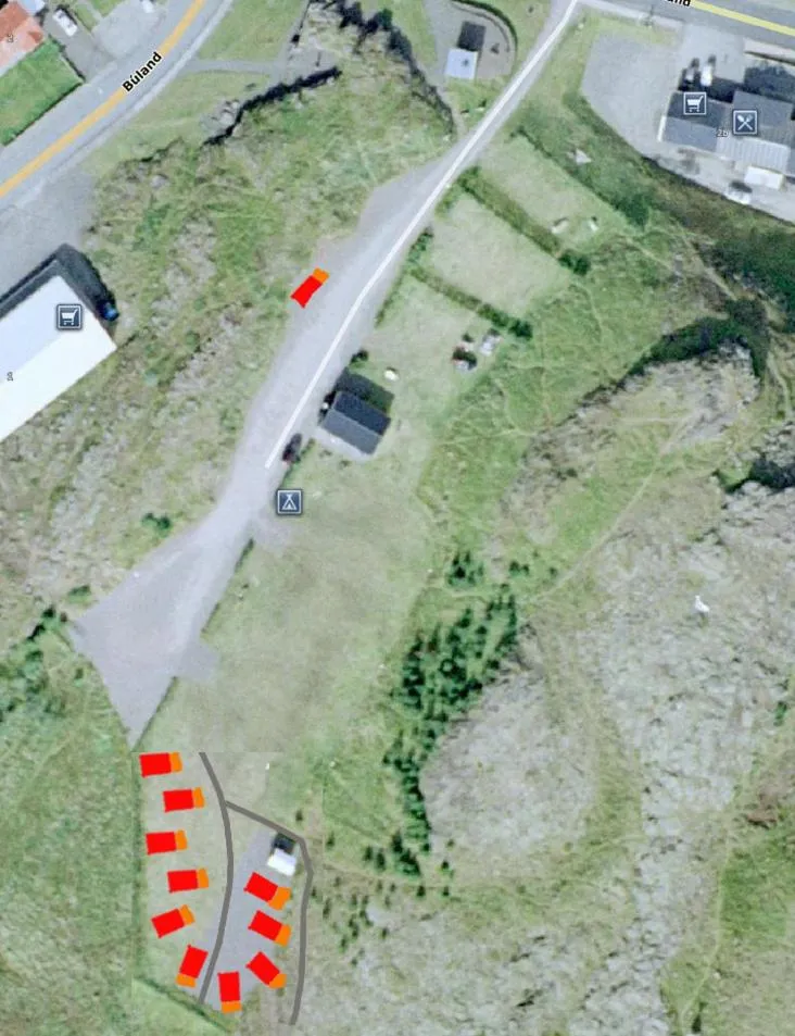 Bird's eye view in Framtid Camping Lodging Barrels