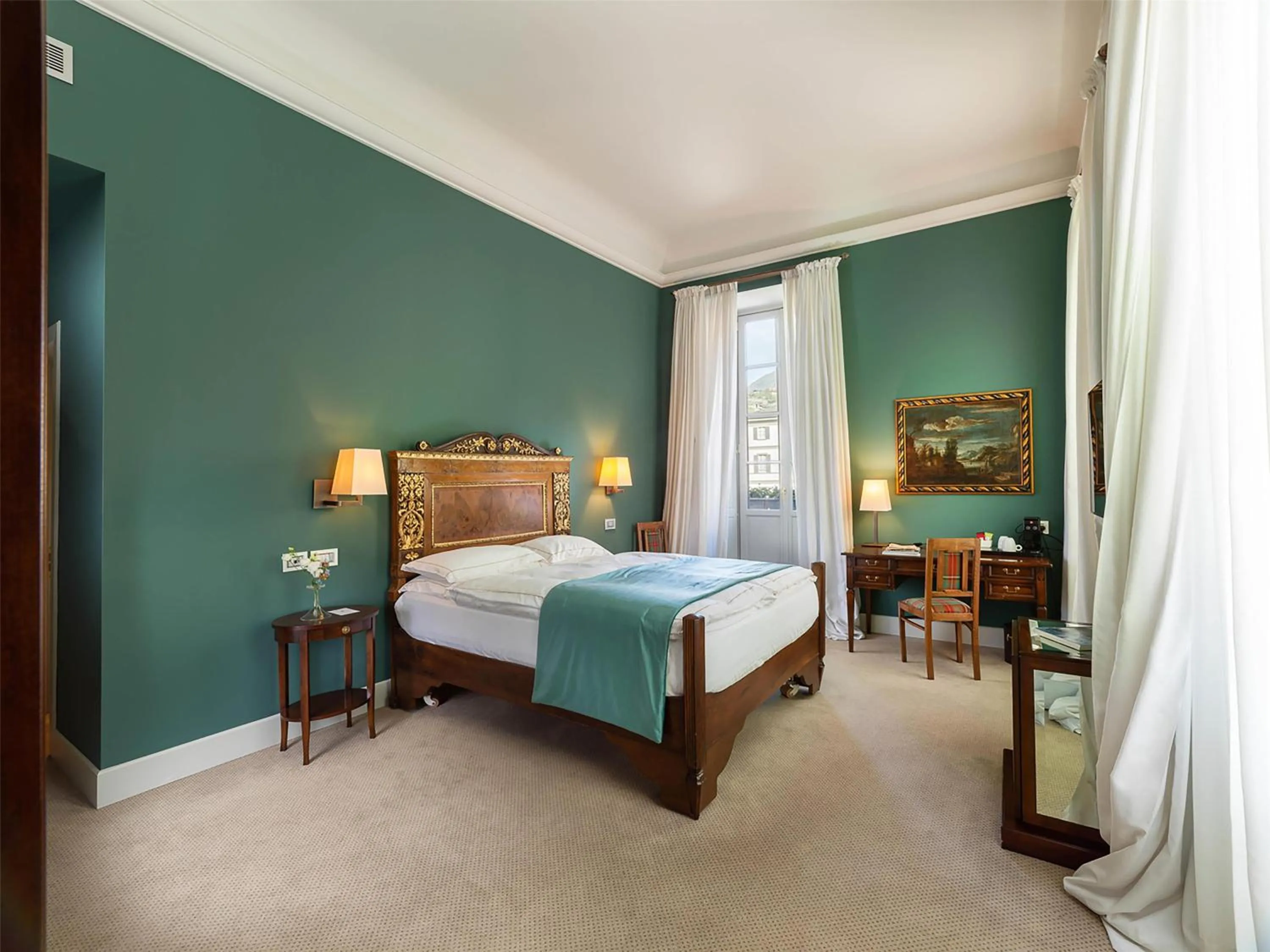 Bedroom, Bed in Grand Hotel della Posta, WorldHotels Distinctive