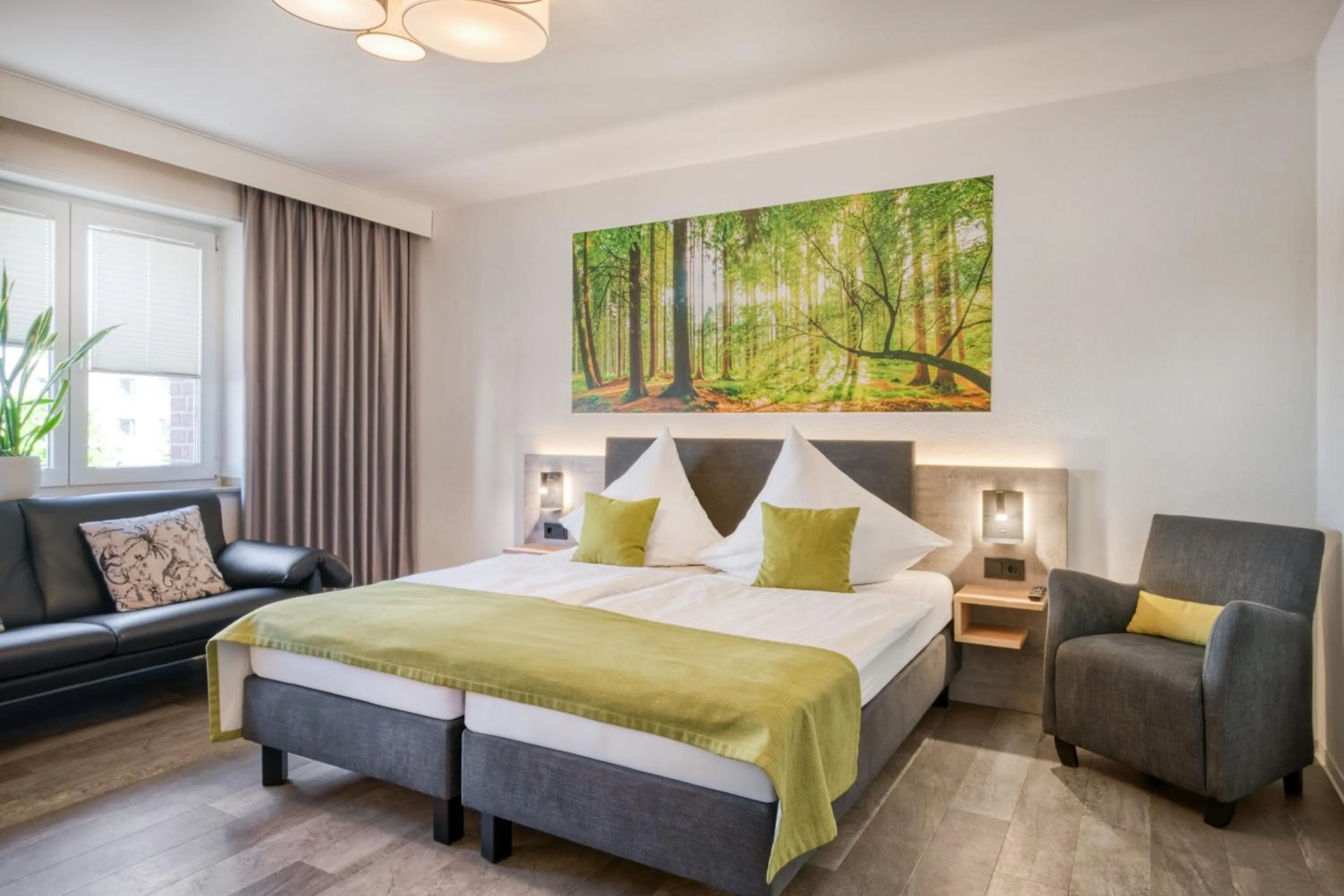 Photo of the whole room, Bed in an Hotel