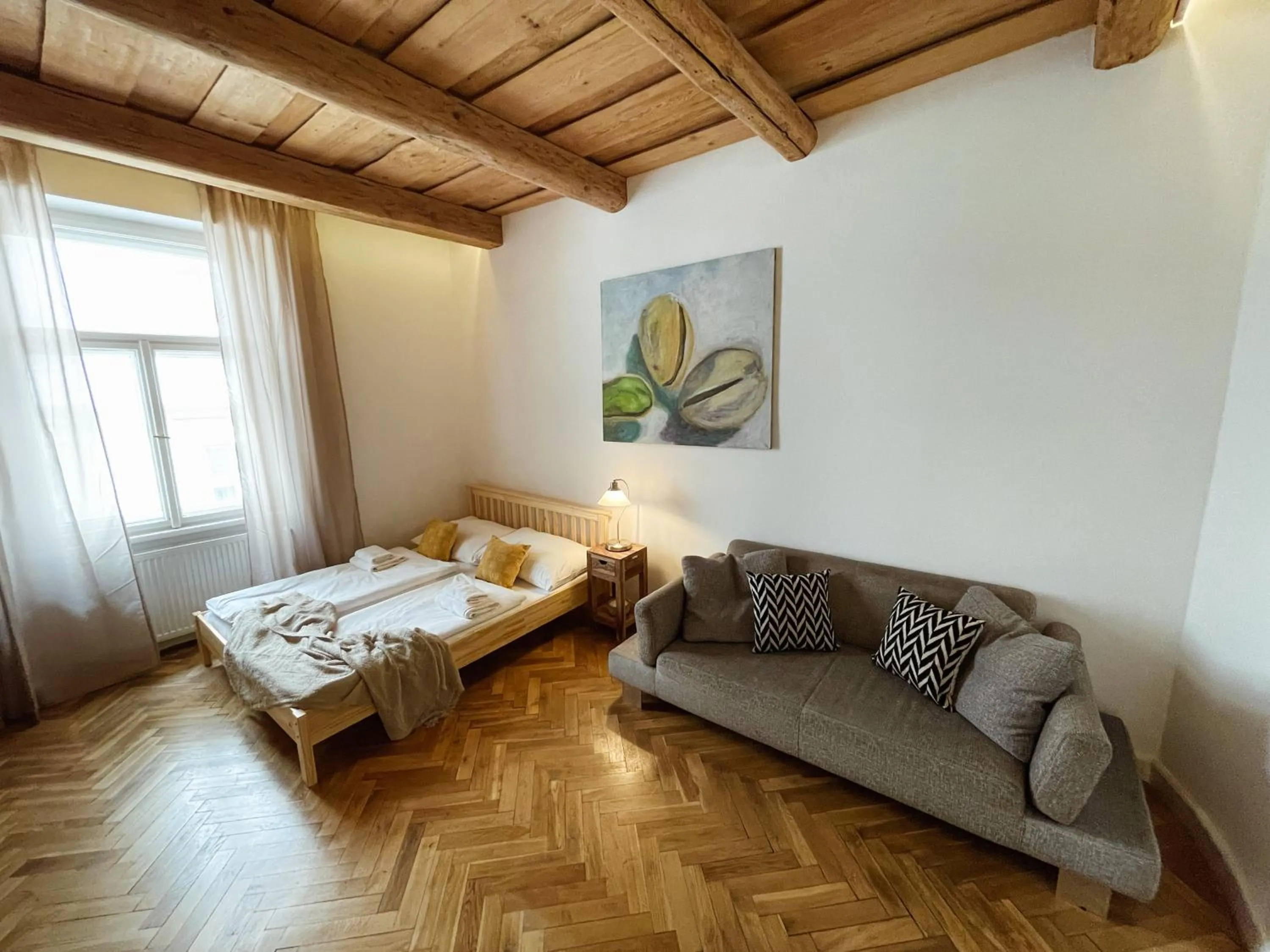 Bed in Old Town Square Apartments