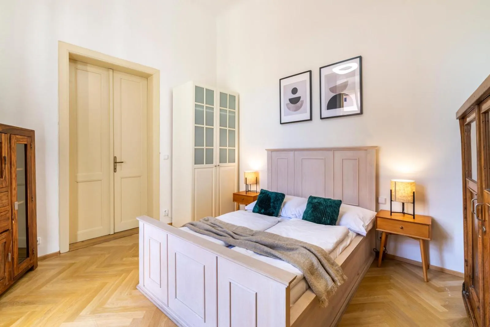 Bed in Old Town Square Apartments