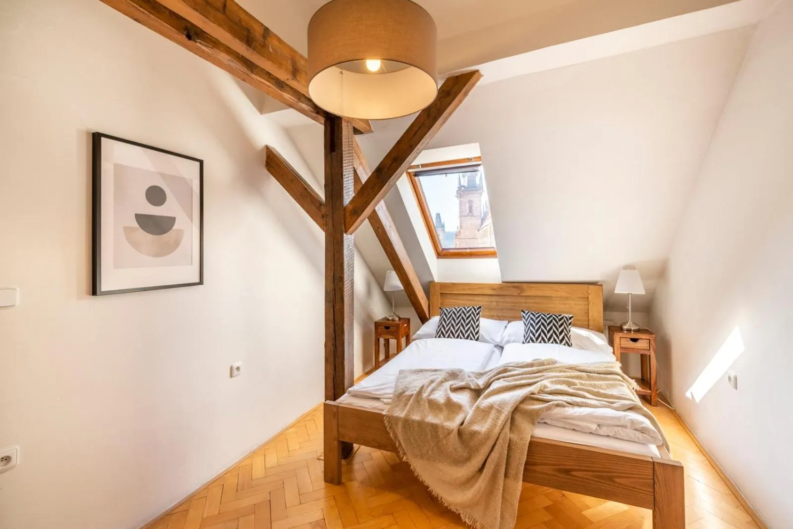 Bed in Old Town Square Apartments