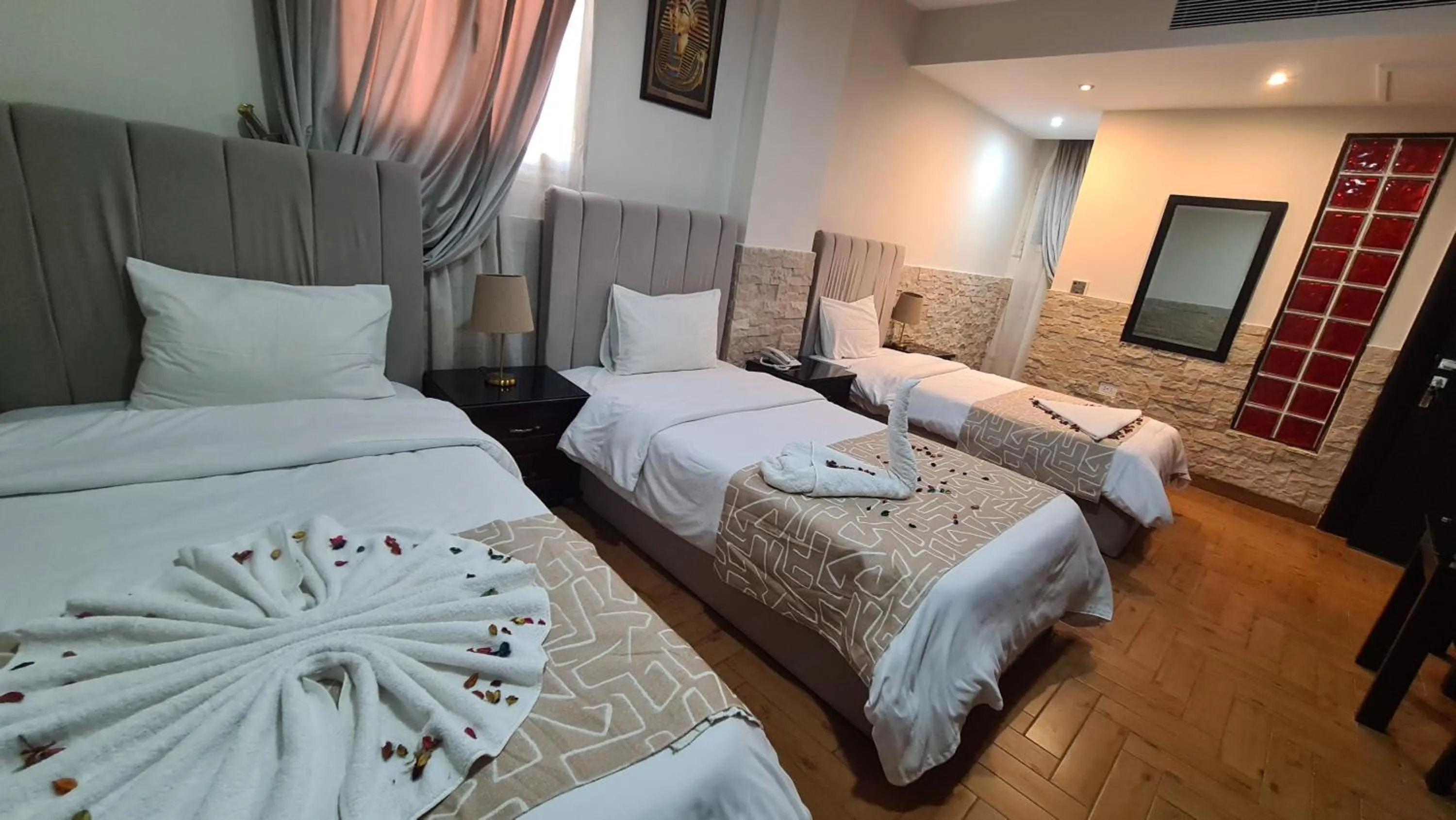 Bed in Best View Pyramids Hotel