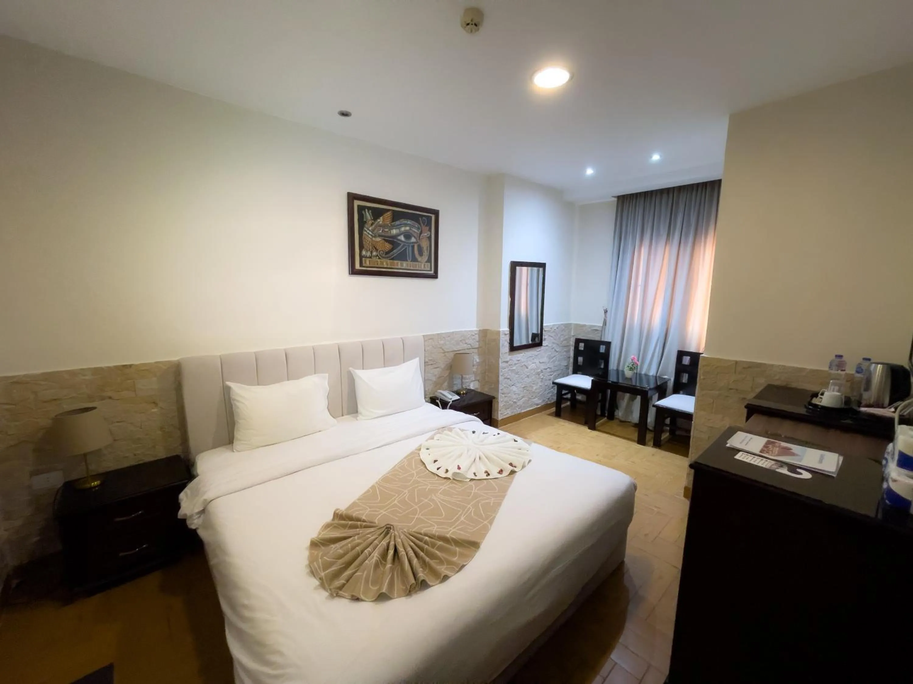 Bed in Best View Pyramids Hotel