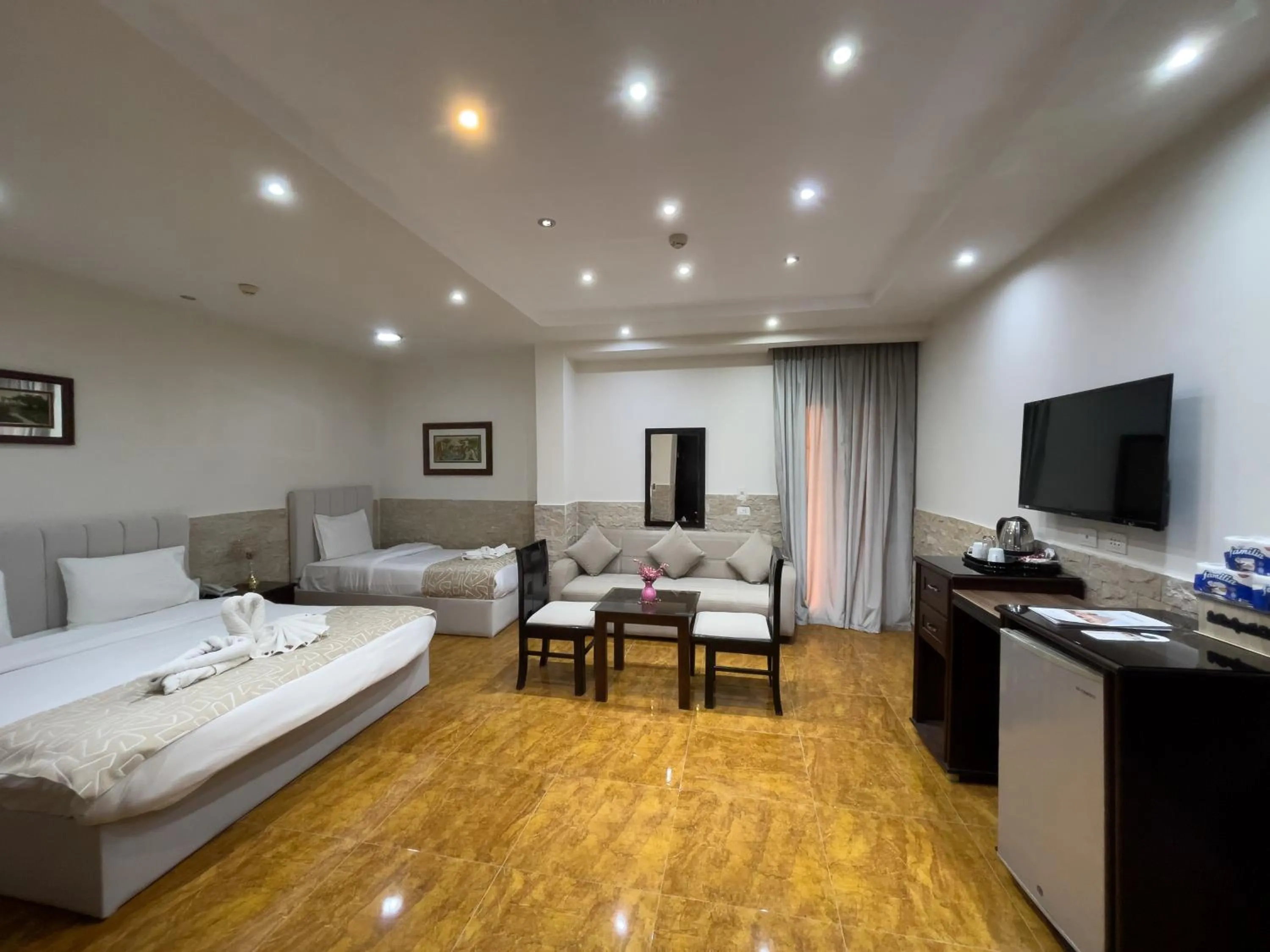 Bed in Best View Pyramids Hotel