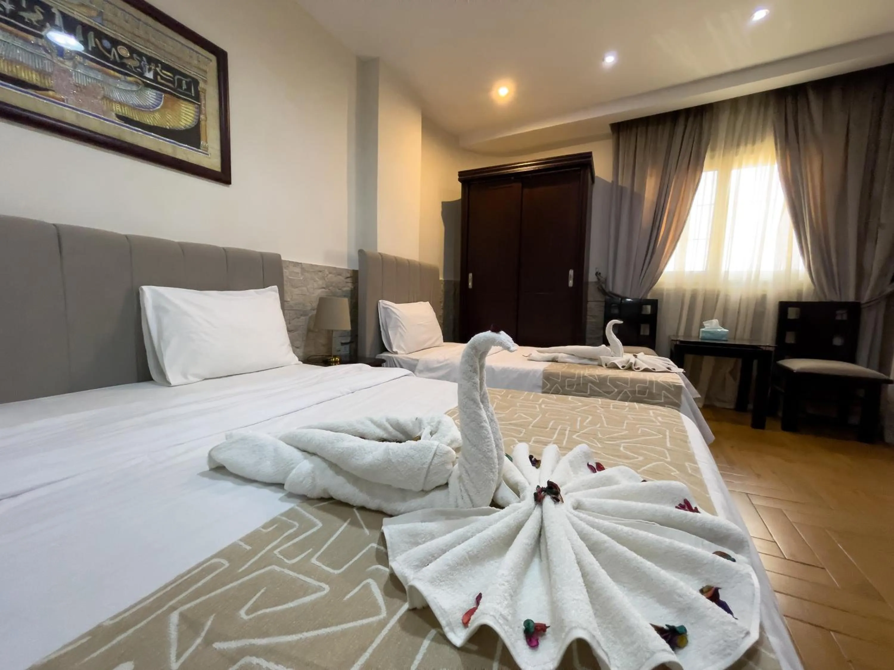 Bed in Best View Pyramids Hotel