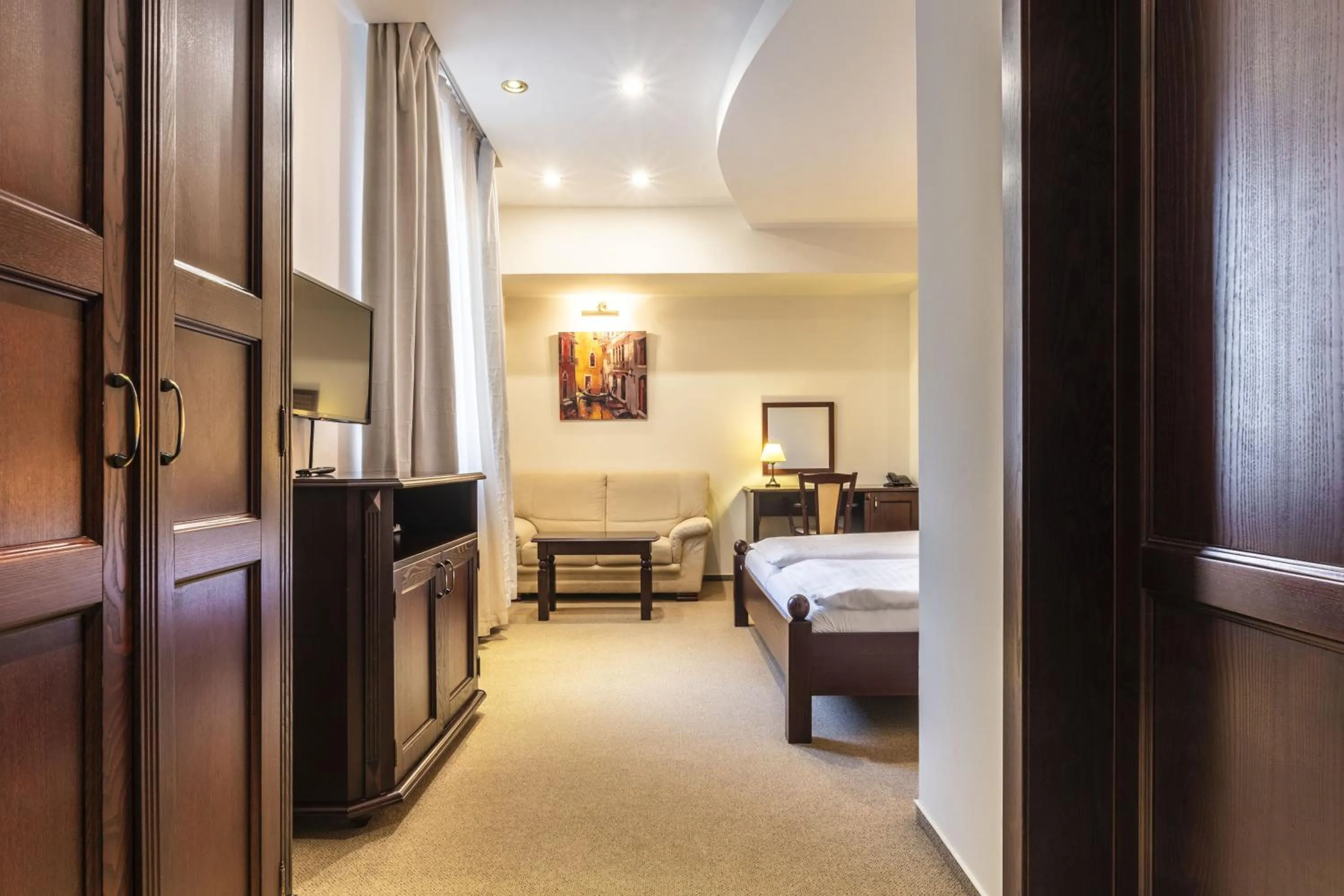 wardrobe, Bed in Wellness Hotel Gondola