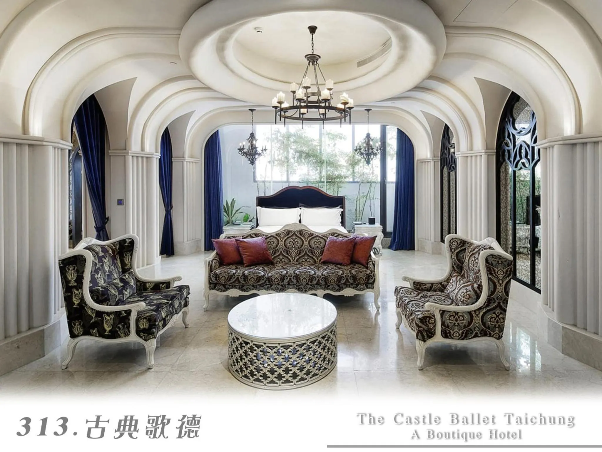 Living room in The Castle Ballet Taichung A Boutique Hotel