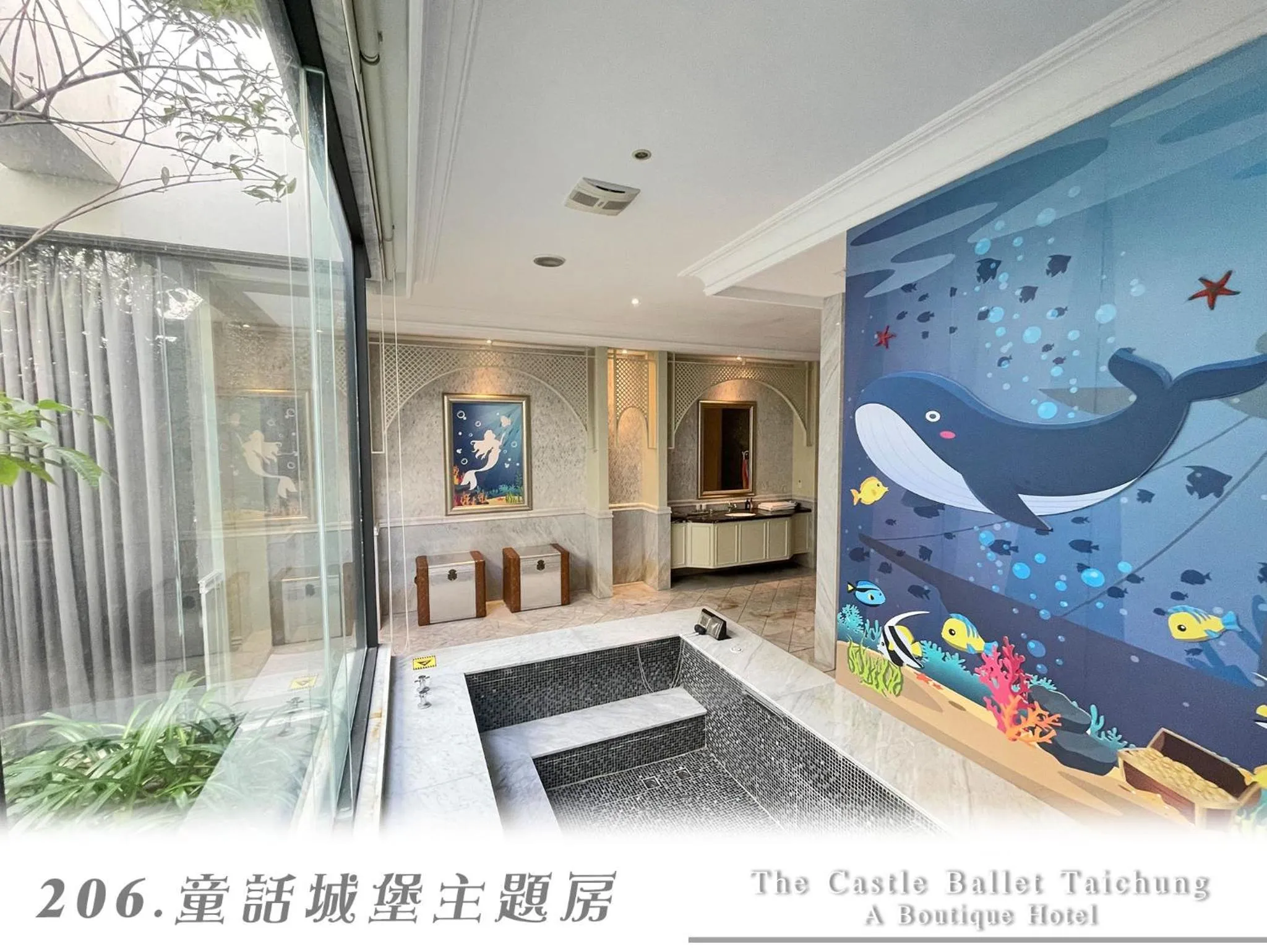 Seating area in The Castle Ballet Taichung A Boutique Hotel