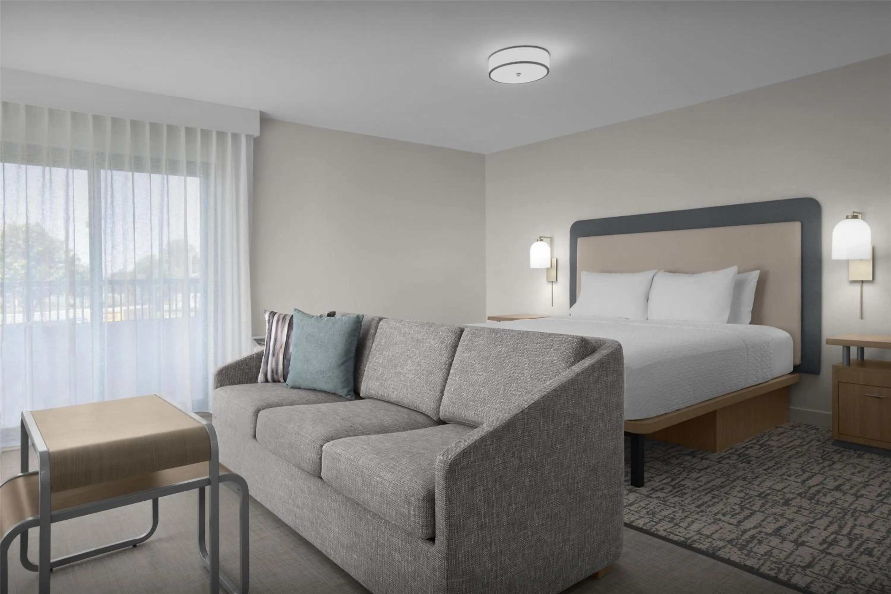 Living room, Bed in Homewood Suites by Hilton Santa Maria