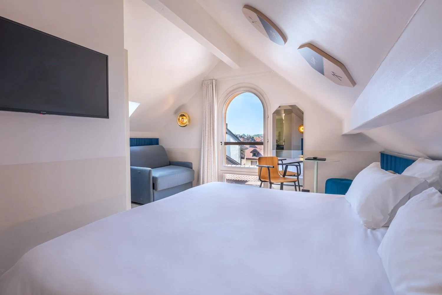 Bed in Hôtel du Palais de l'Isle