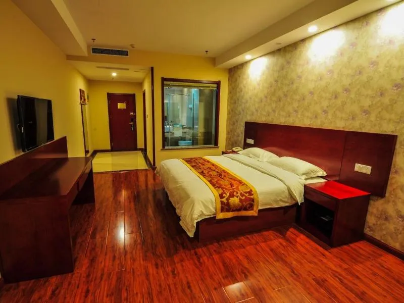 Bed in GreenTree Inn Shandong Zaozhuang Tengzhou East Xueyuan Road Guiheyuan Business Hotel