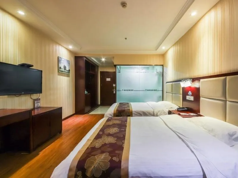 Bed in GreenTree Inn HeNan ZhengZhou Wanda Hanghai Middle Road Business Hotel