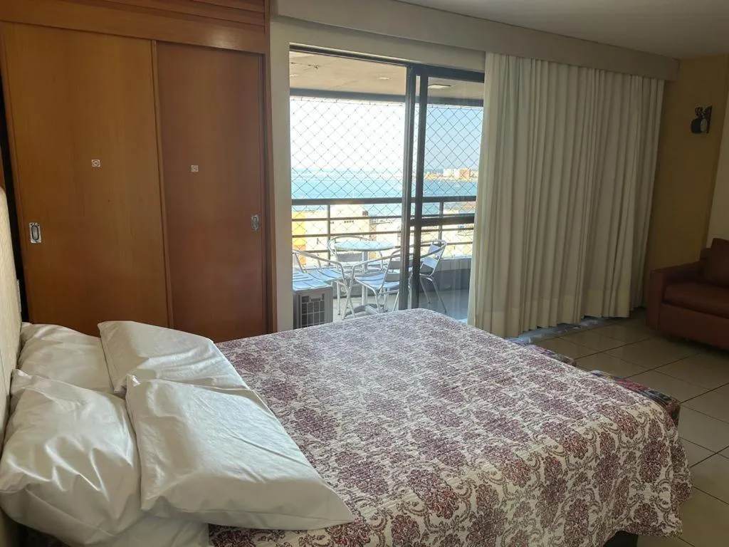 View (from property/room), Bed in Apartamento Em Andar Alto com Vista Mar Meireles