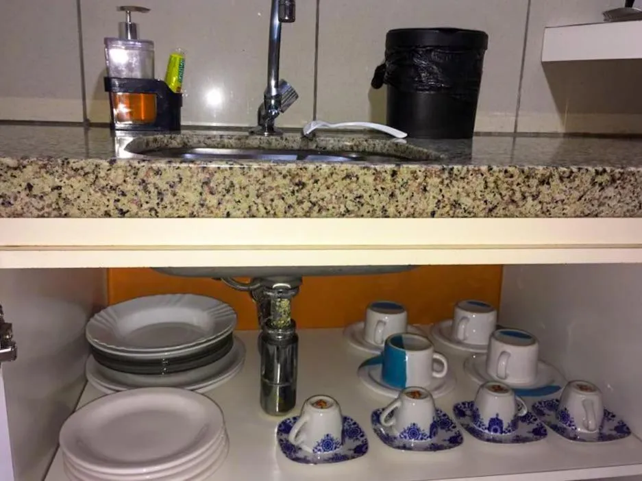 Kitchen or kitchenette in Apartamento Em Andar Alto com Vista Mar Meireles