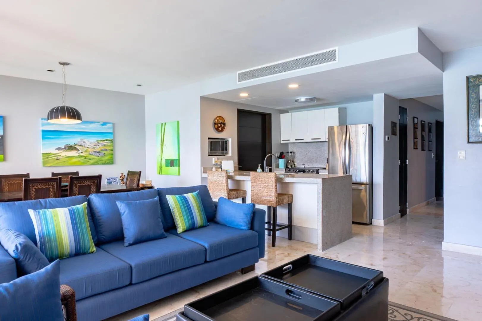 Living room in The Elements Oceanfront & Beachside Condo Hotel