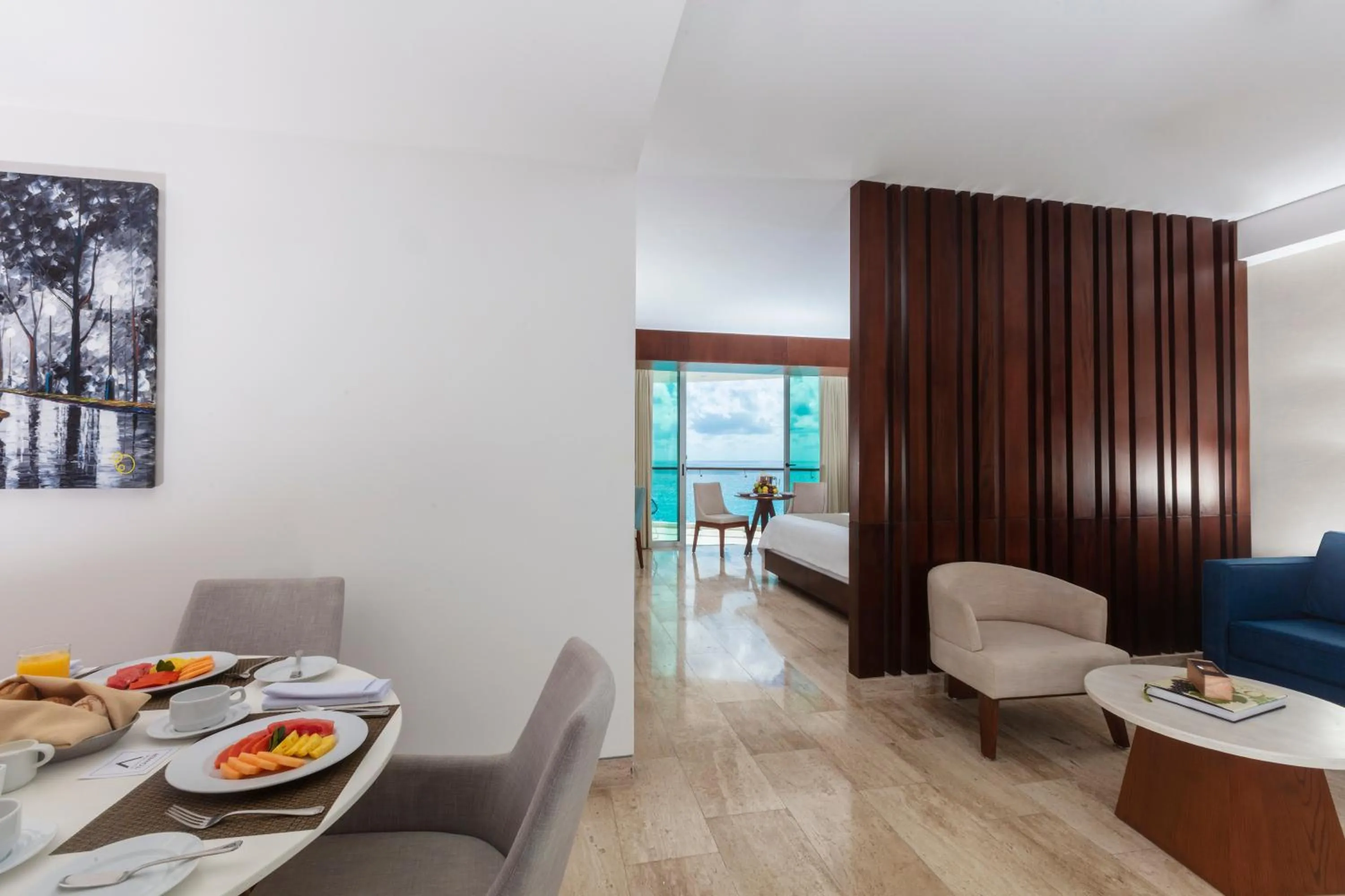 Bed in Krystal Grand Cancun All Inclusive