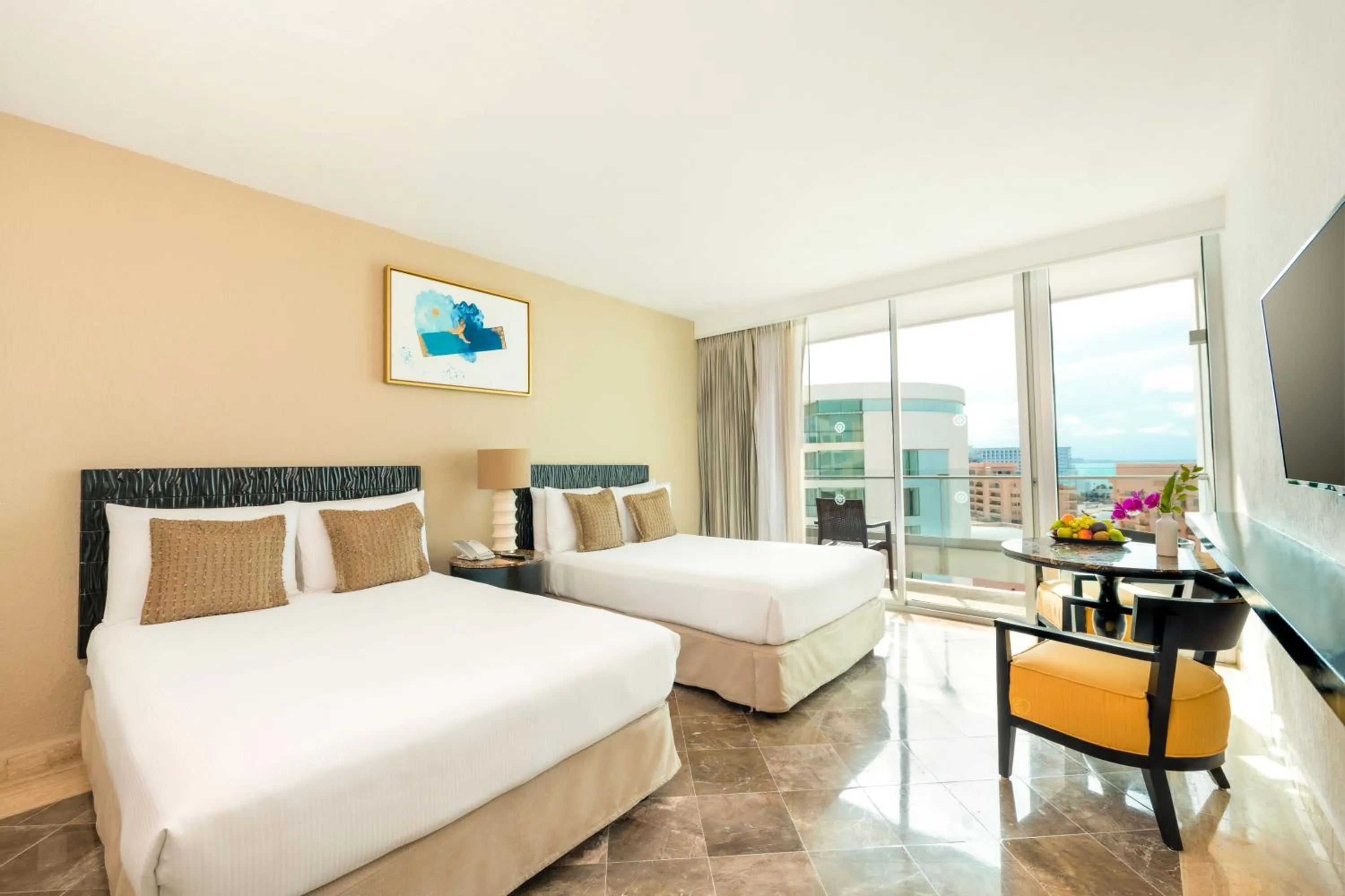 Bed in Krystal Grand Cancun All Inclusive