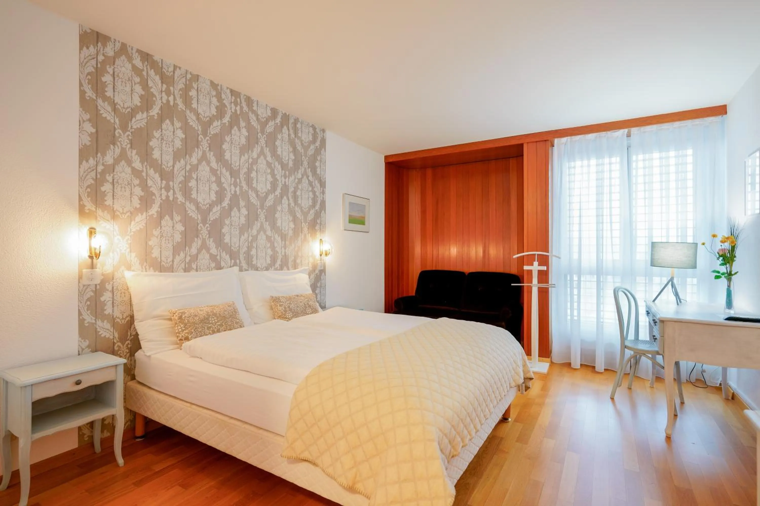 Photo of the whole room, Bed in Hôtel du Grand-Pré