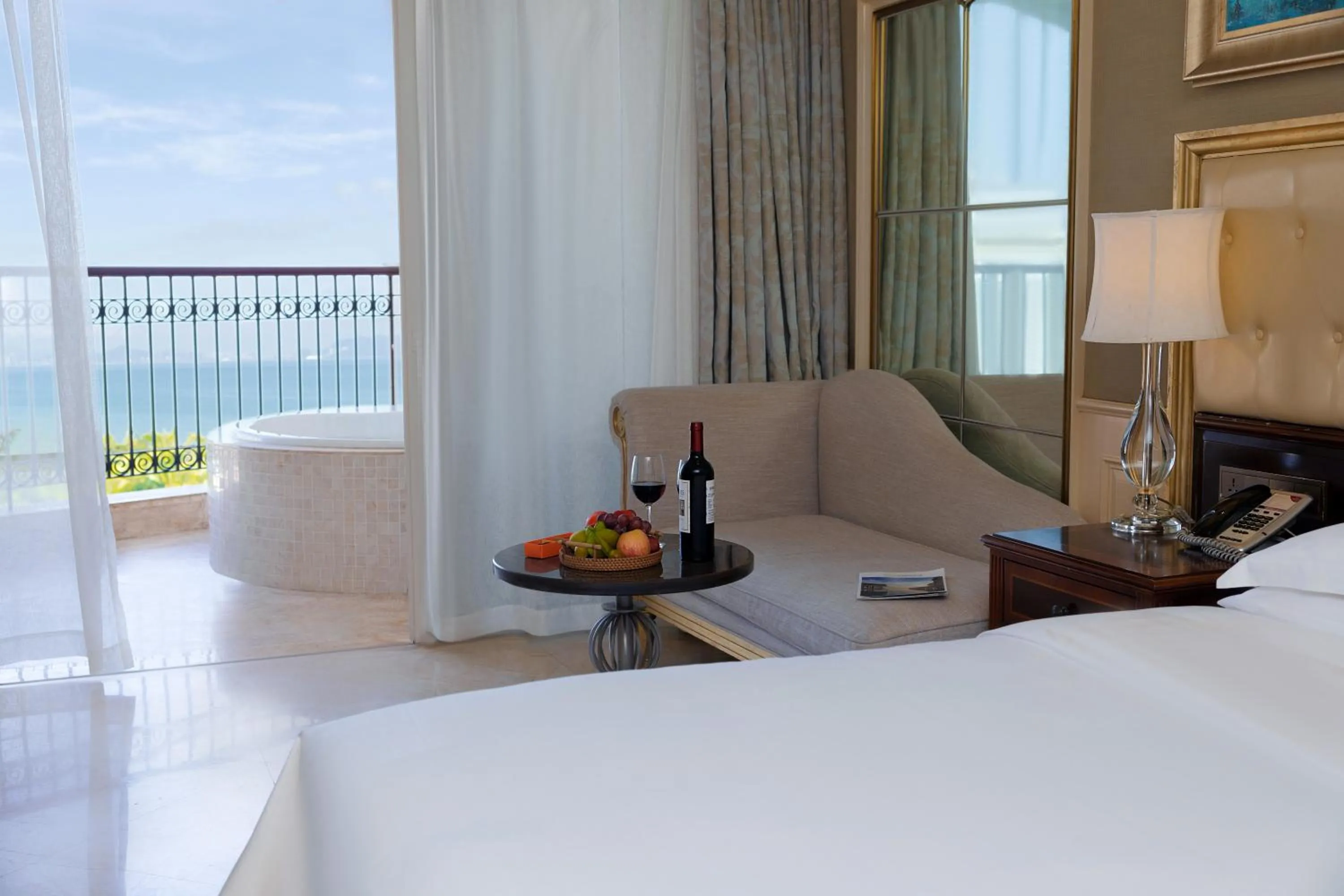 View (from property/room), Bed in Crowne Plaza Resort Sanya Bay by IHG