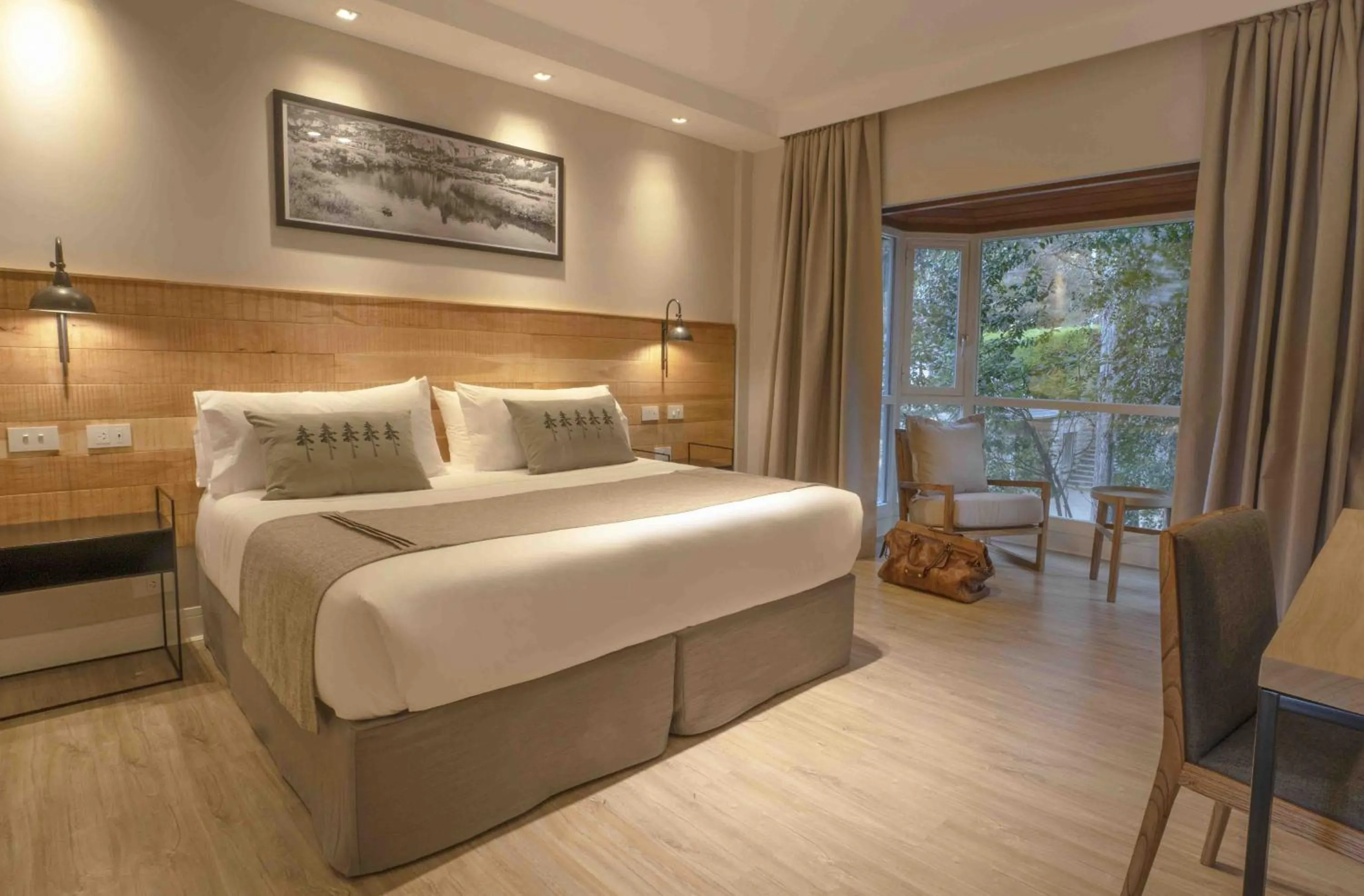 Bed in La Cascada Casa Patagónica by DON