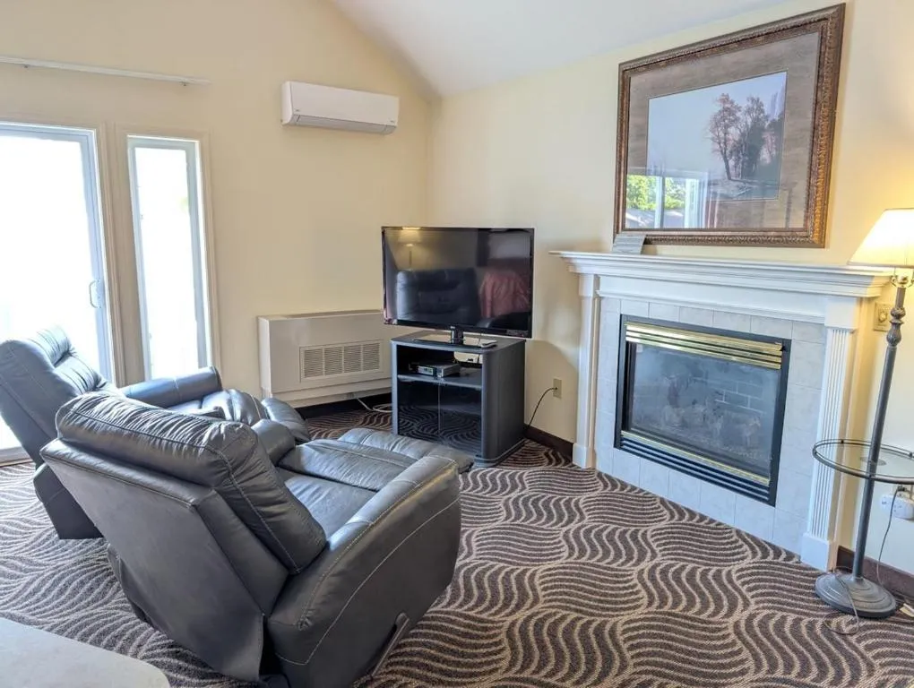 fireplace in The Falls Motel - 2 Mi to " Watkins Glen State Park, Seneca Lake " AND 4 Mi to Watkins Glen International Track " The Glen "