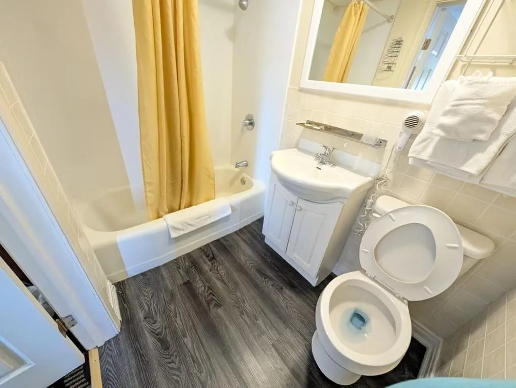 Bathroom in The Falls Motel - 2 Mi to " Watkins Glen State Park, Seneca Lake " AND 4 Mi to Watkins Glen International Track " The Glen "