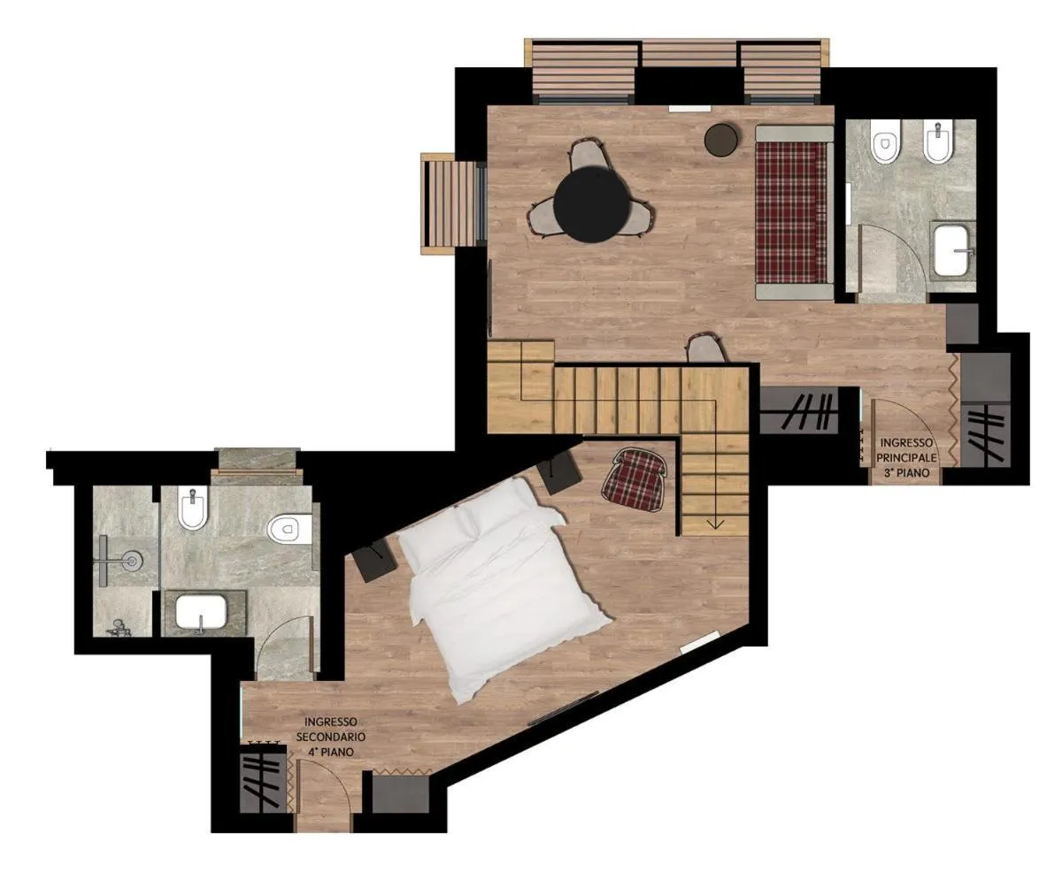 Bed in Hotel Sant'Orso - Mountain Lodge & Spa