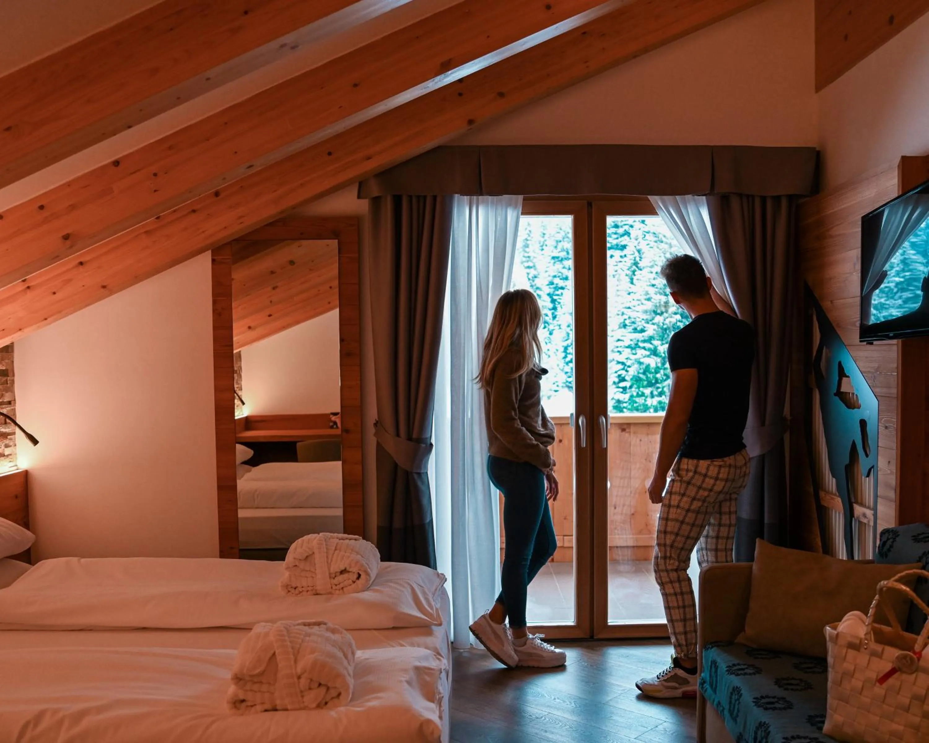 Bed in Wellness Hotel Lupo Bianco