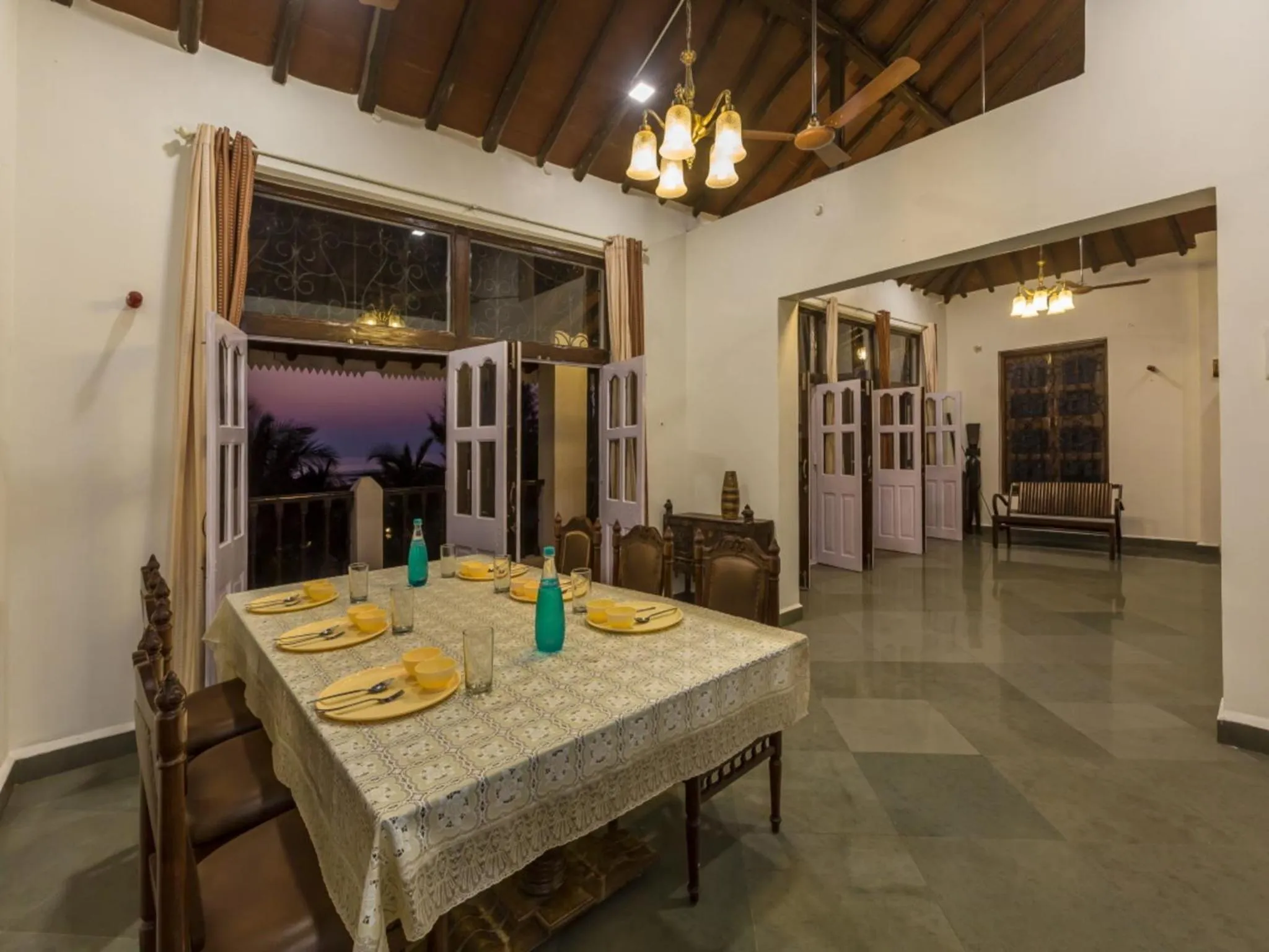 Dining area in SaffronStays Salt Rim on the Beach, Korlai